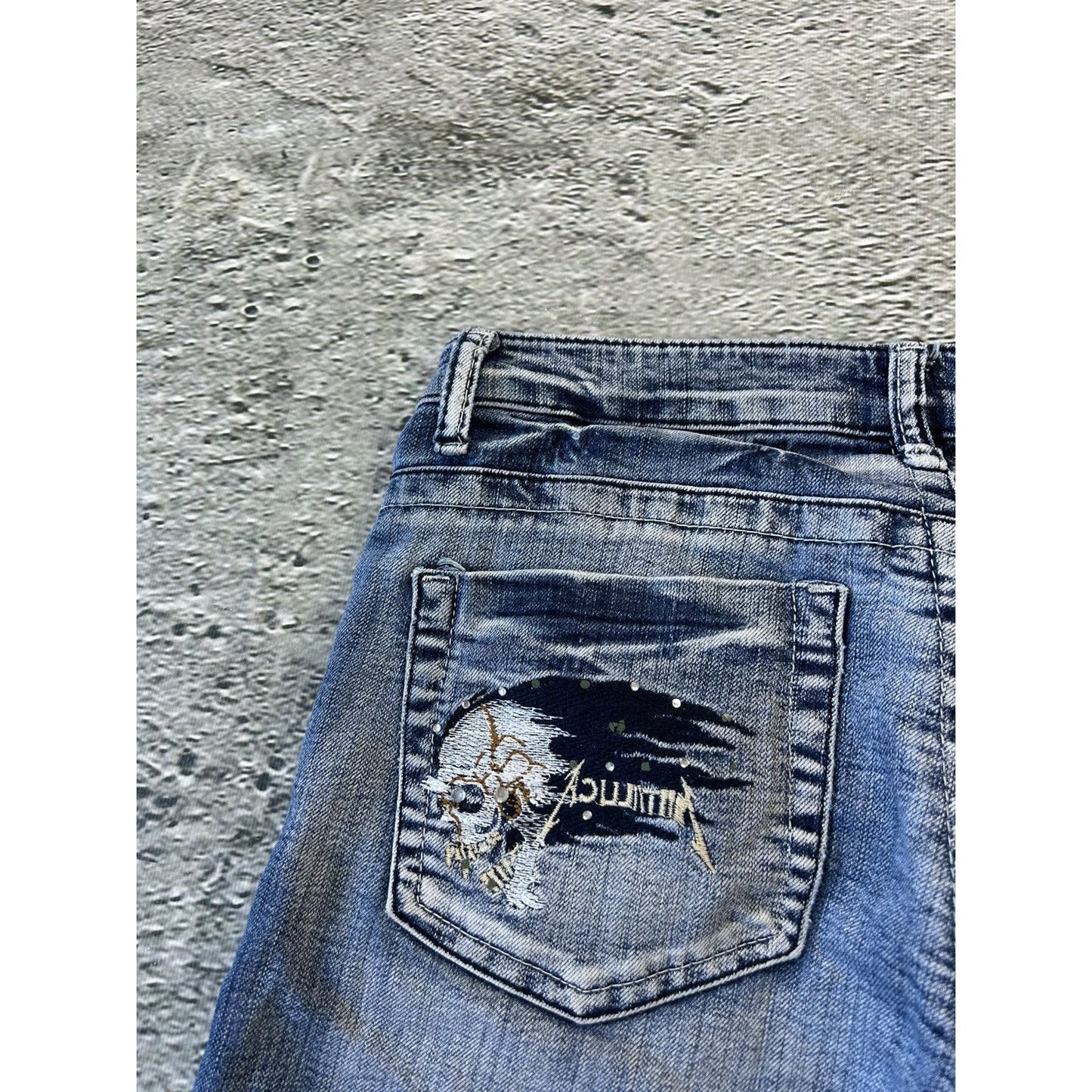 Y2K jeans Metallica denim pants blue Edi Jeans capri