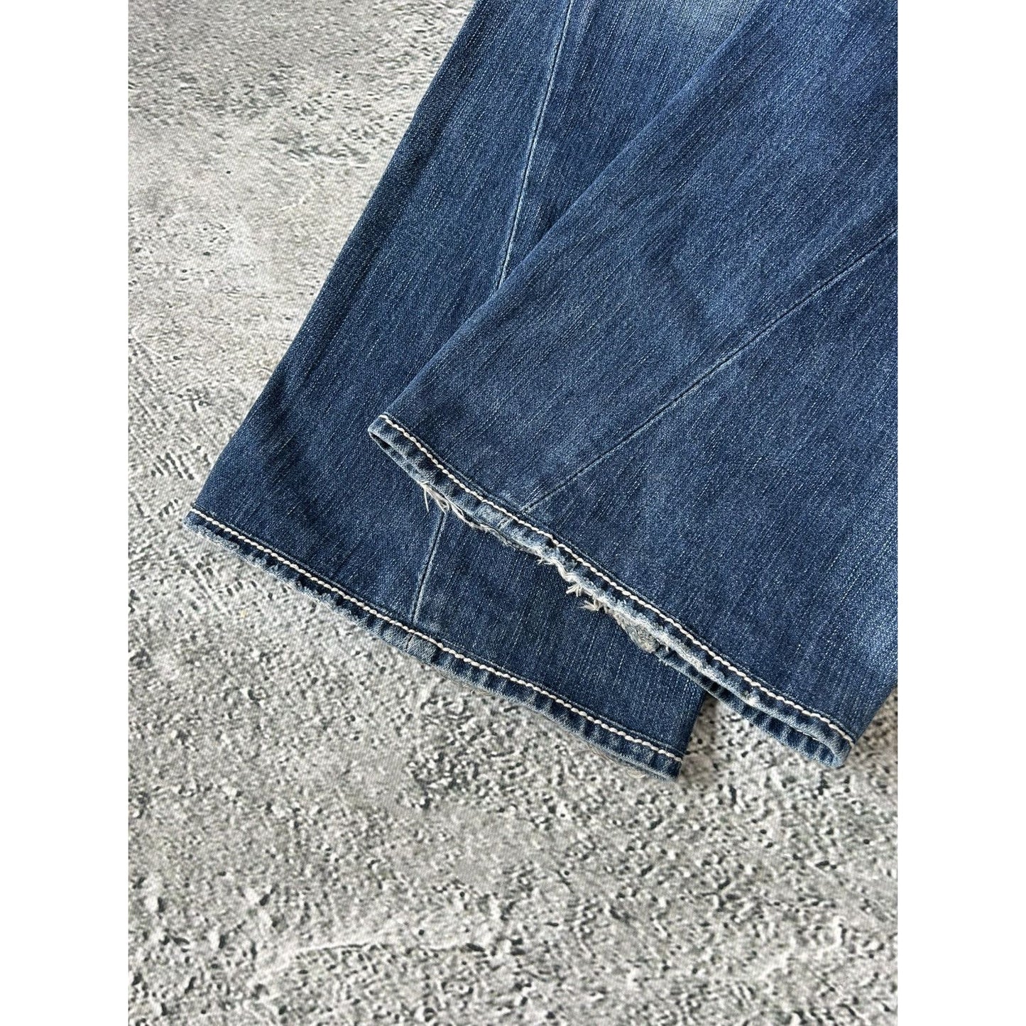 True Religion vintage navy jeans Joey thick stitching flared