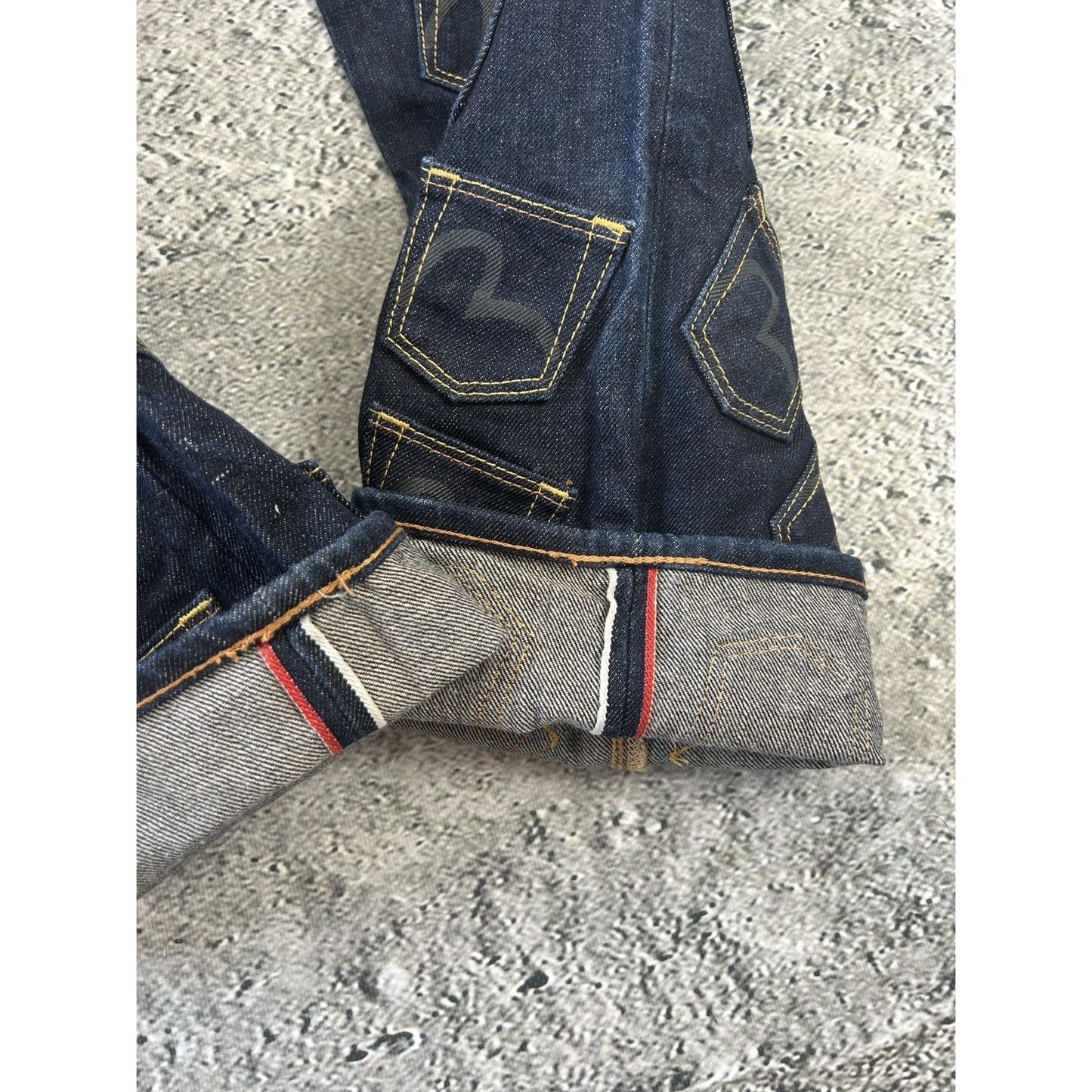 Evisu multipocket jeans front logo rare sample black