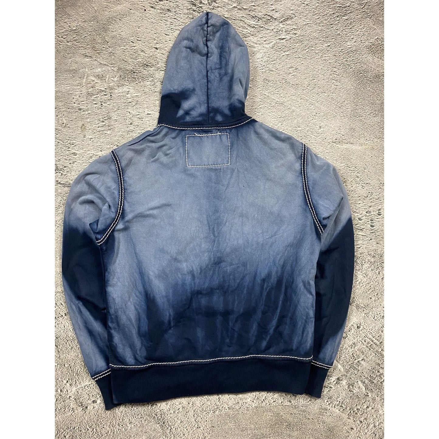 True religion washed navy zip hoodie gradient