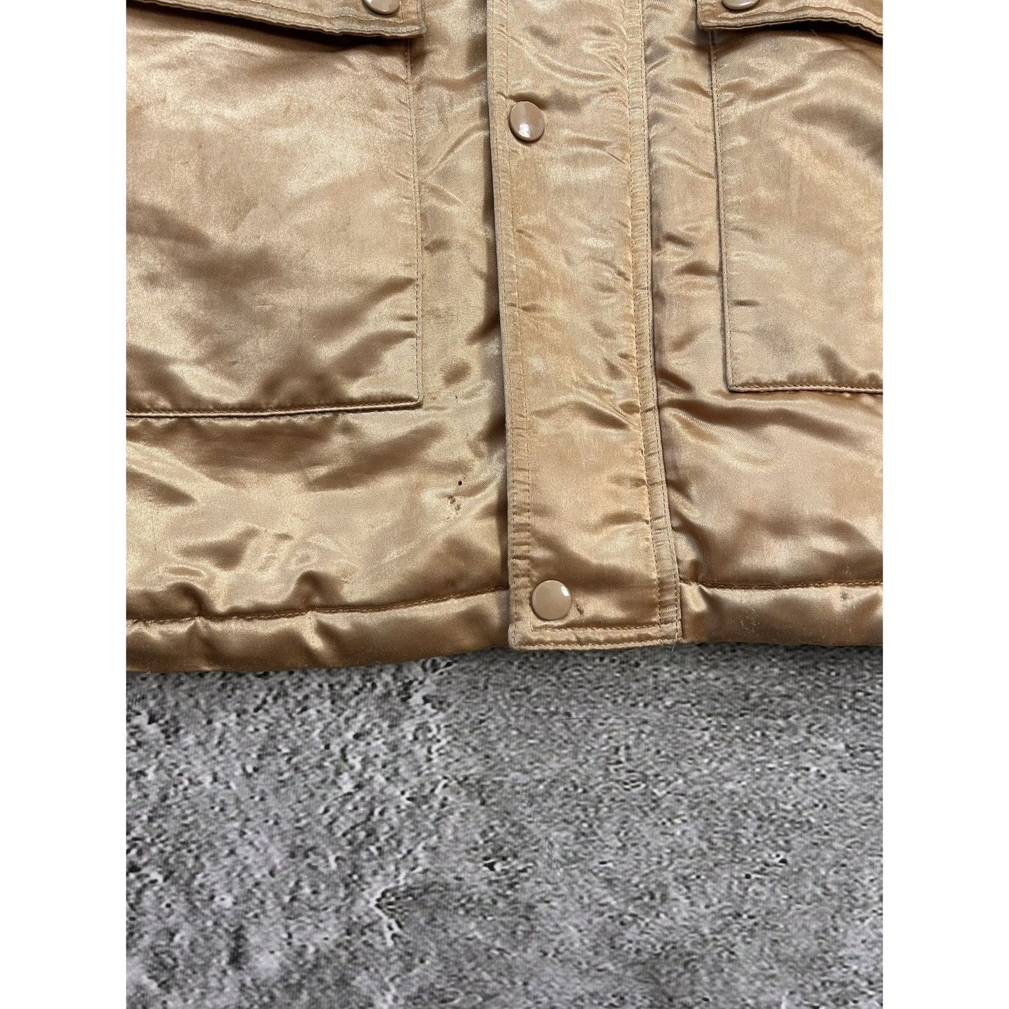Supreme Quilted Satin Gold/Navy Parka Jacket Big Logo AW14
