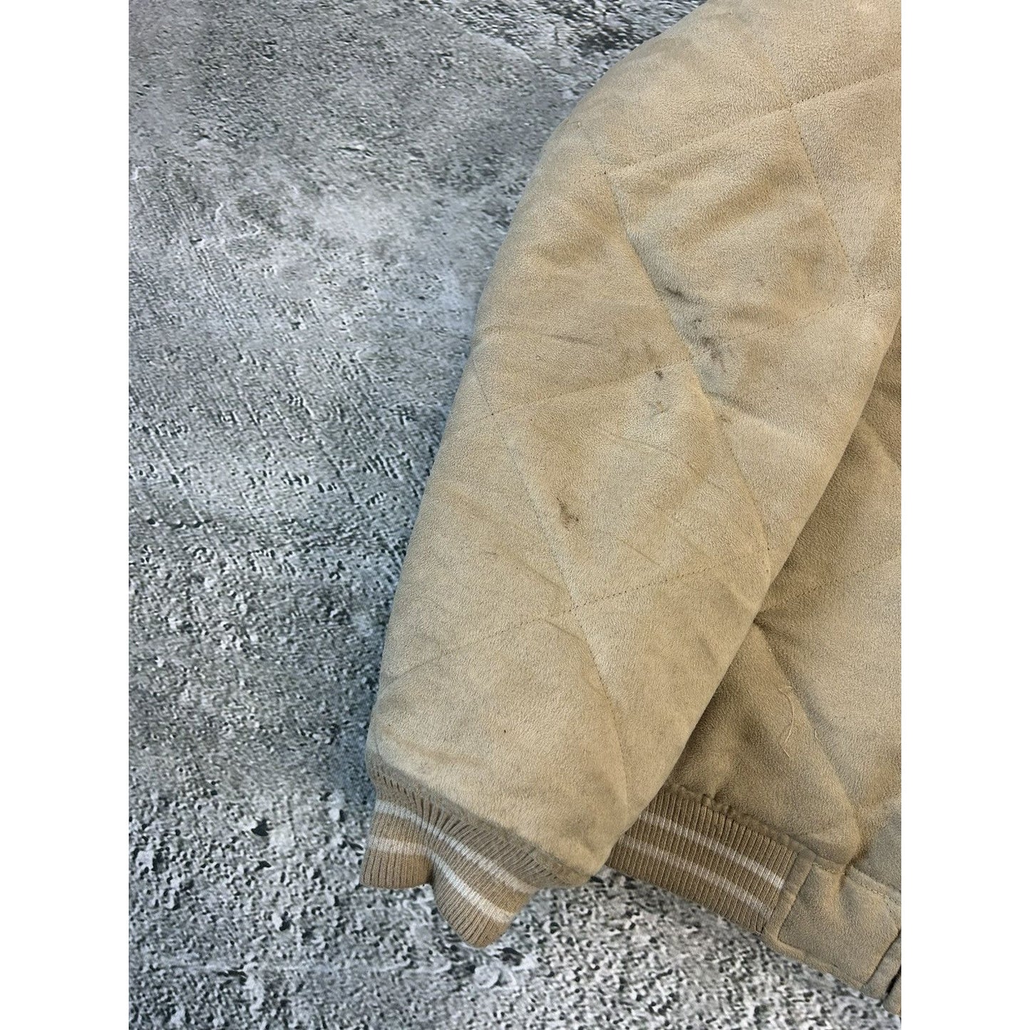 Pelle Pelle jacket big logo 90s beige bomber varsity