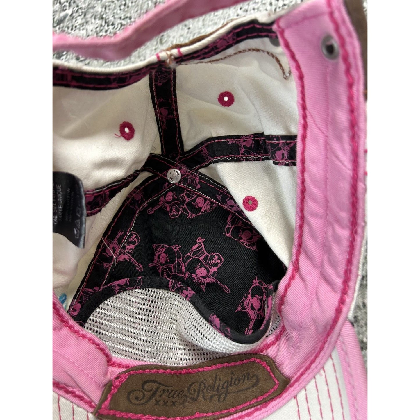 True Religion cap vintage Y2K pink stitching I Love TR Boys