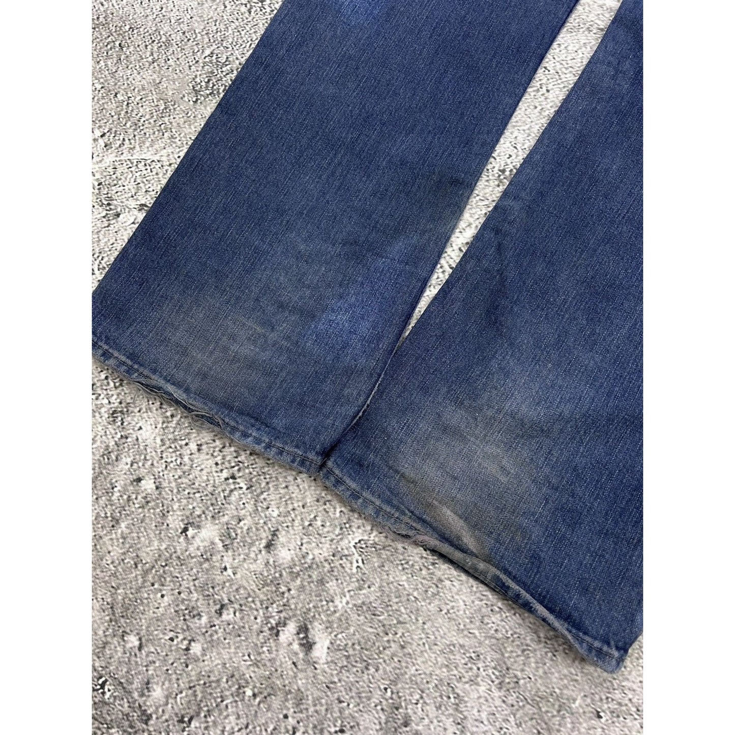 True Religion vintage navy blue jeans Ricky thick stitching