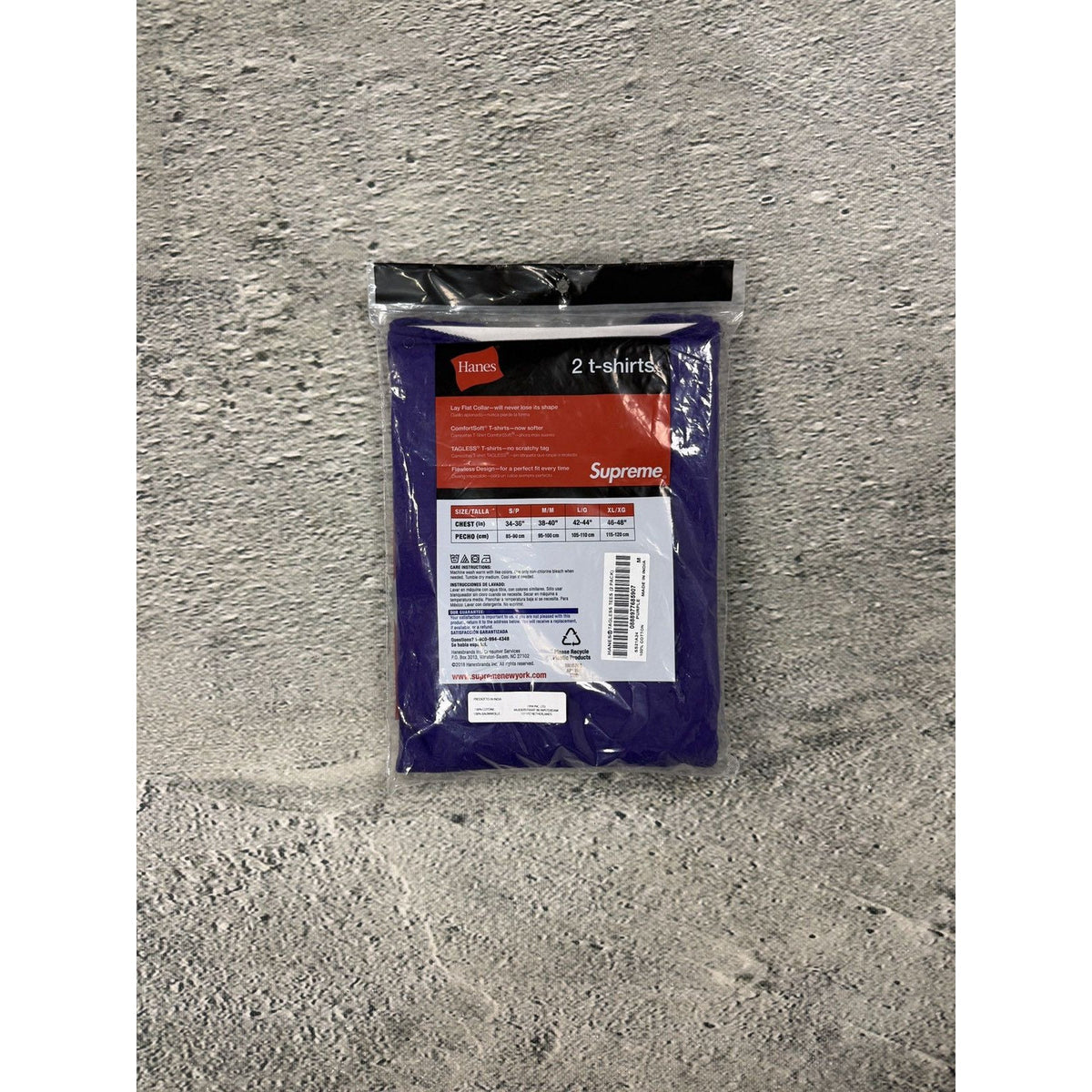 Supreme Hanes T-shirt Purple 2 pack 2021