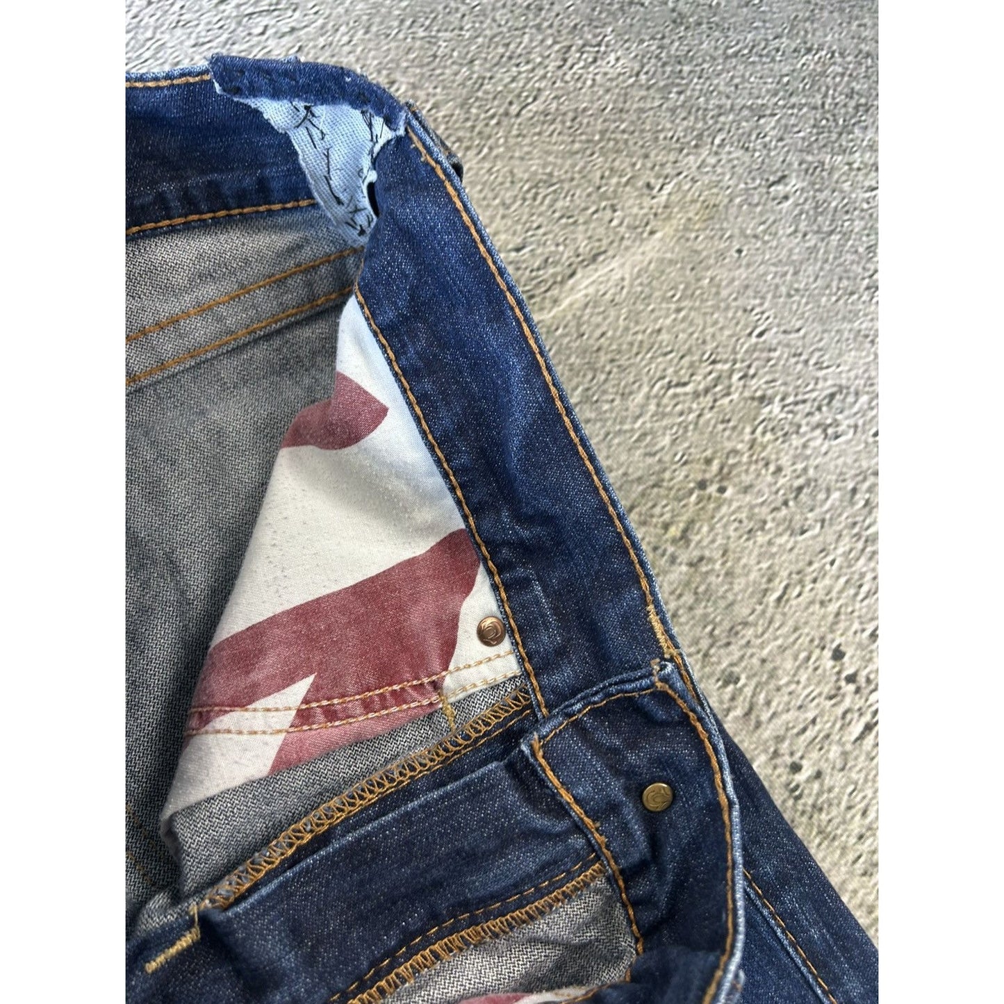 True Religion jeans big logo painted blue Y2K