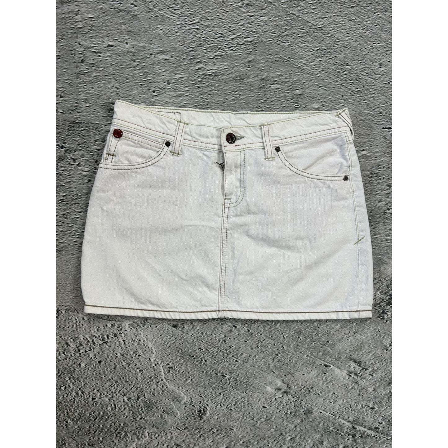 Evisu x Puma vintage white skirt mint seagulls Y2K