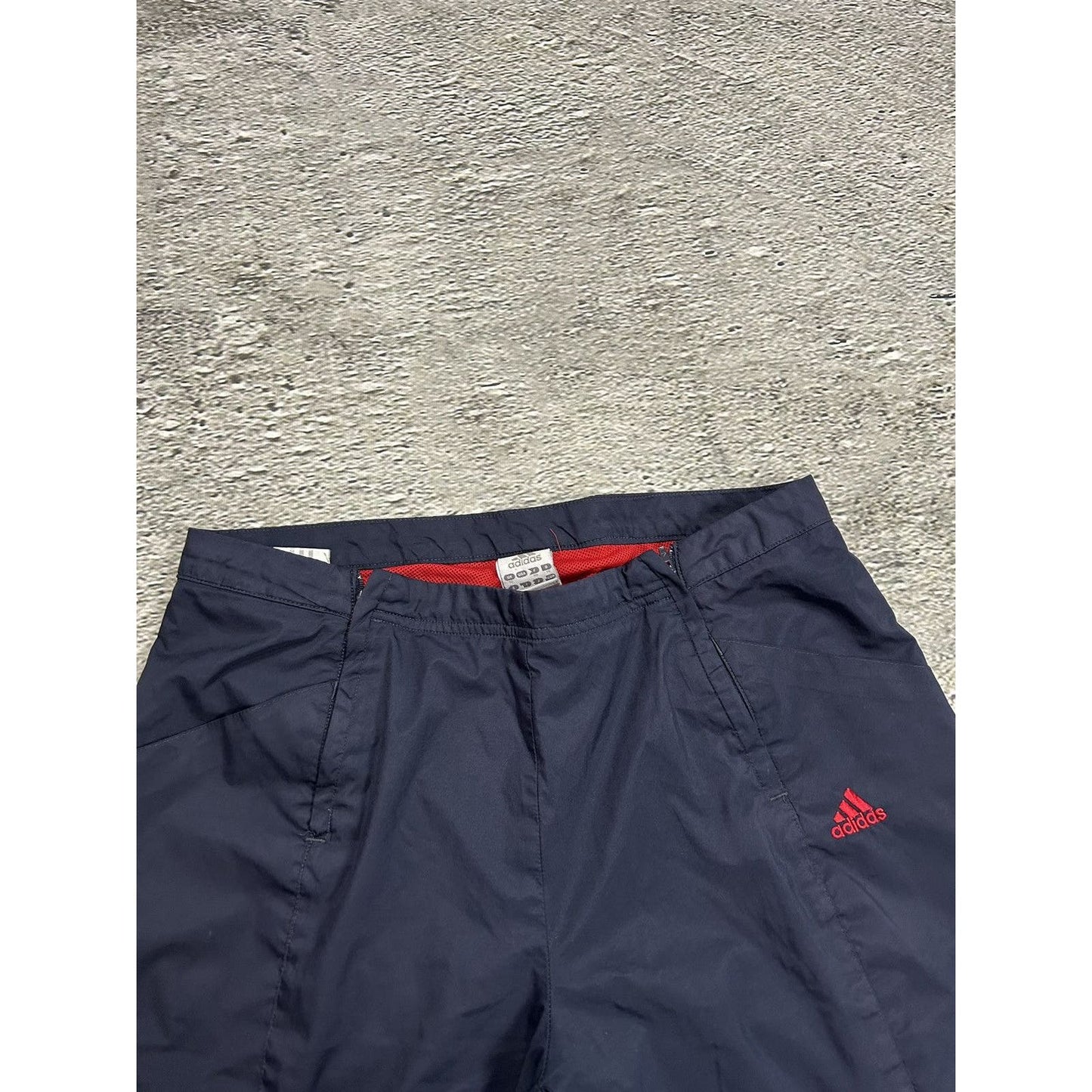 Adidas vintage navy red nylon track pants bootcut 2000s