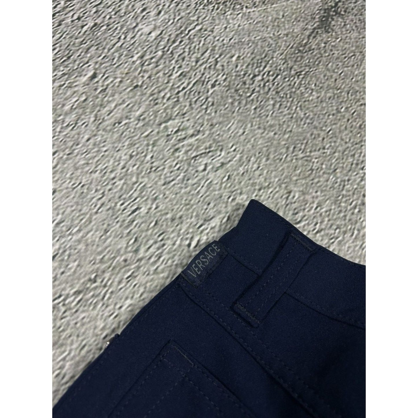 Versace Pants navy blue high rise slim jeans couture