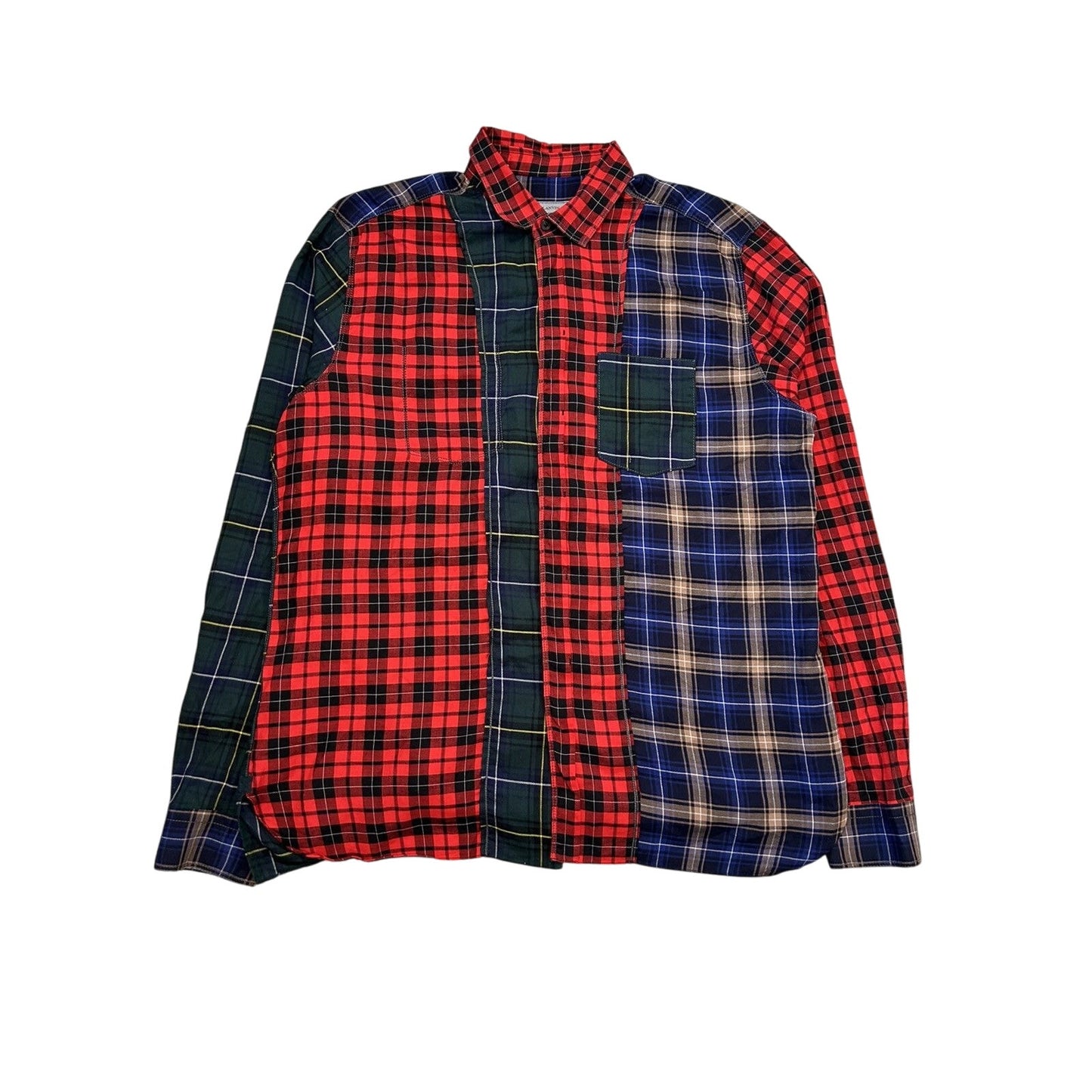 Lanvin shirt patchwork plaid tartan button up flannel runway