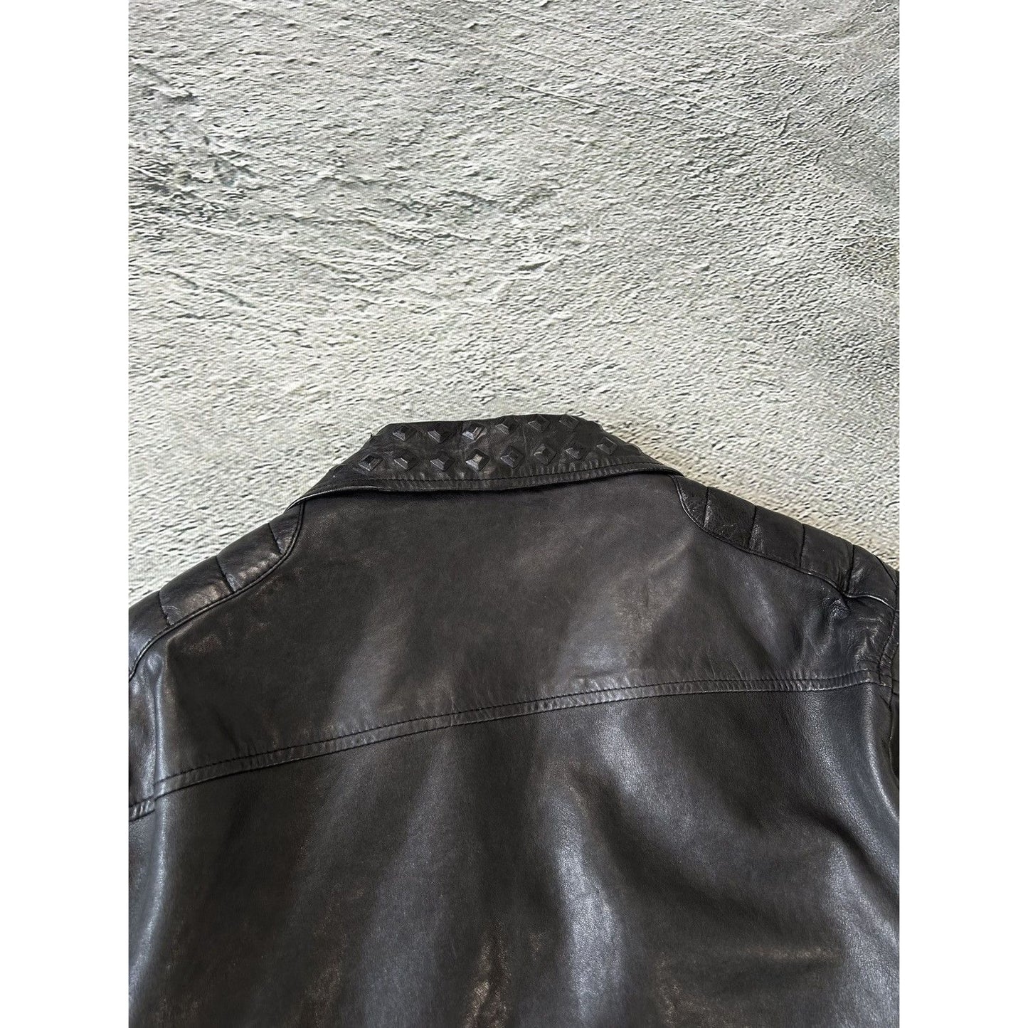 True Religion leather jacket black Y2K Avant Garde
