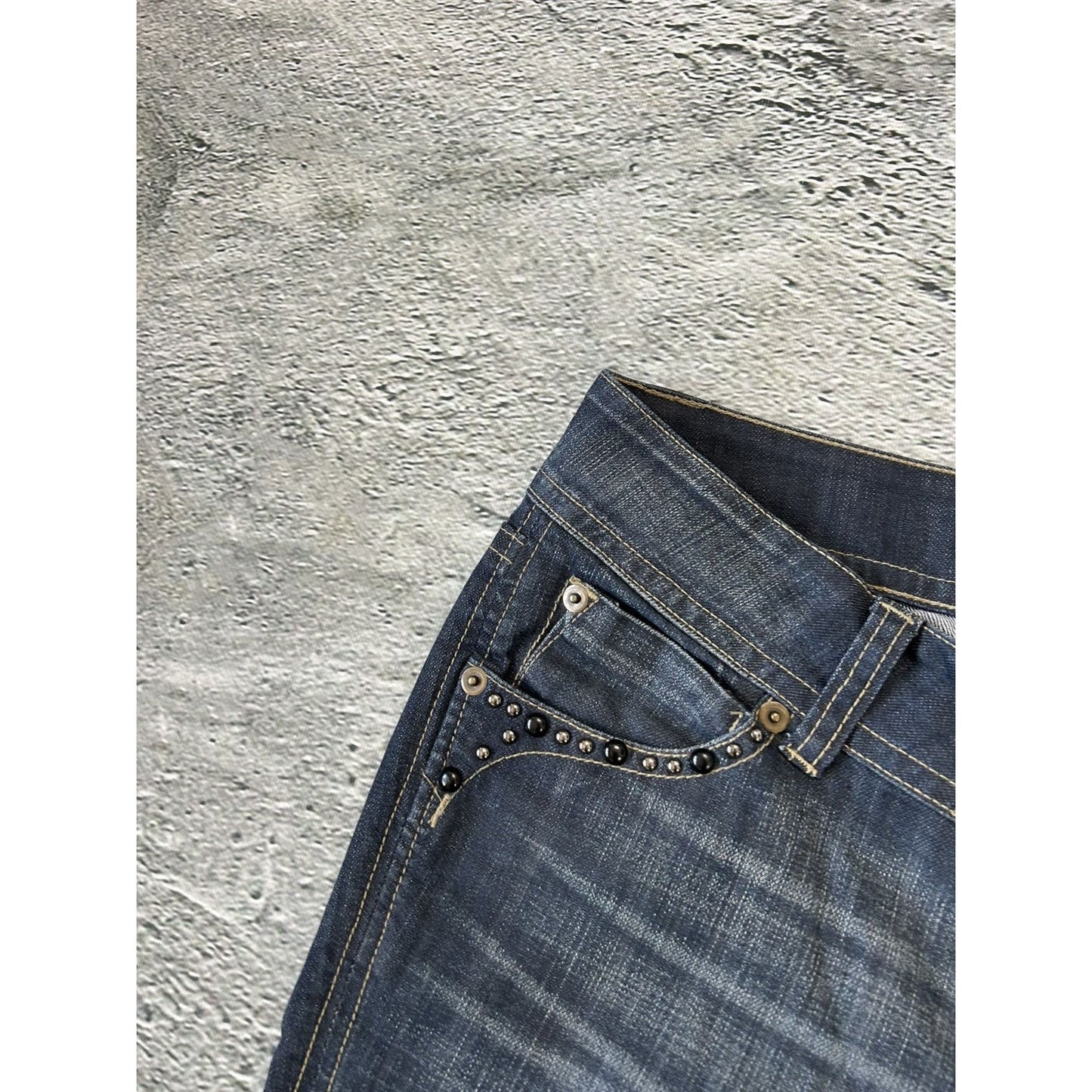 Y2K jeans flared house of denim navy blue low rise bootcut