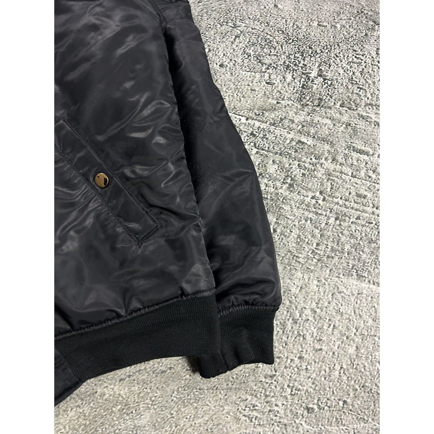 Vintage bomber jacket with fur hooded full zip