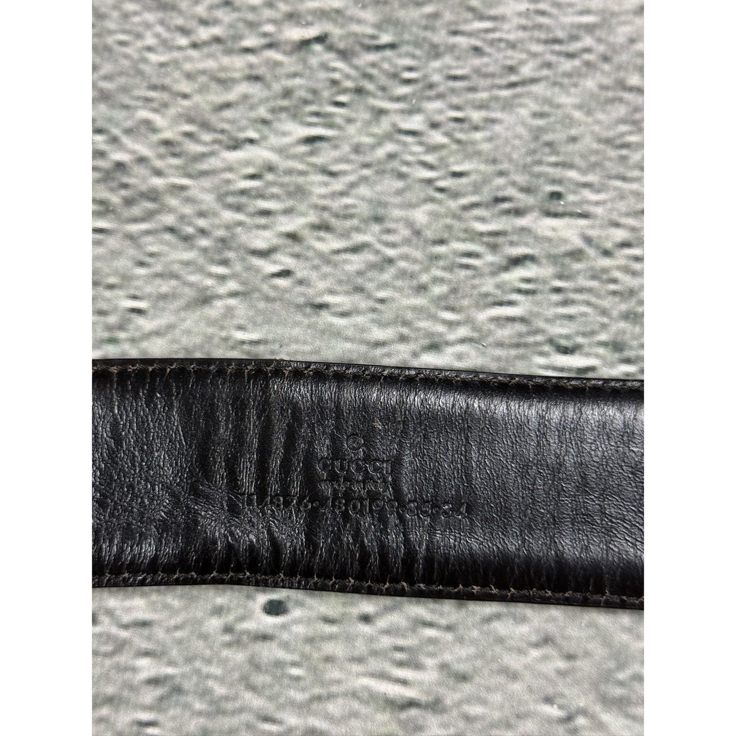 Gucci belt big buckle double G Monogram brown leather