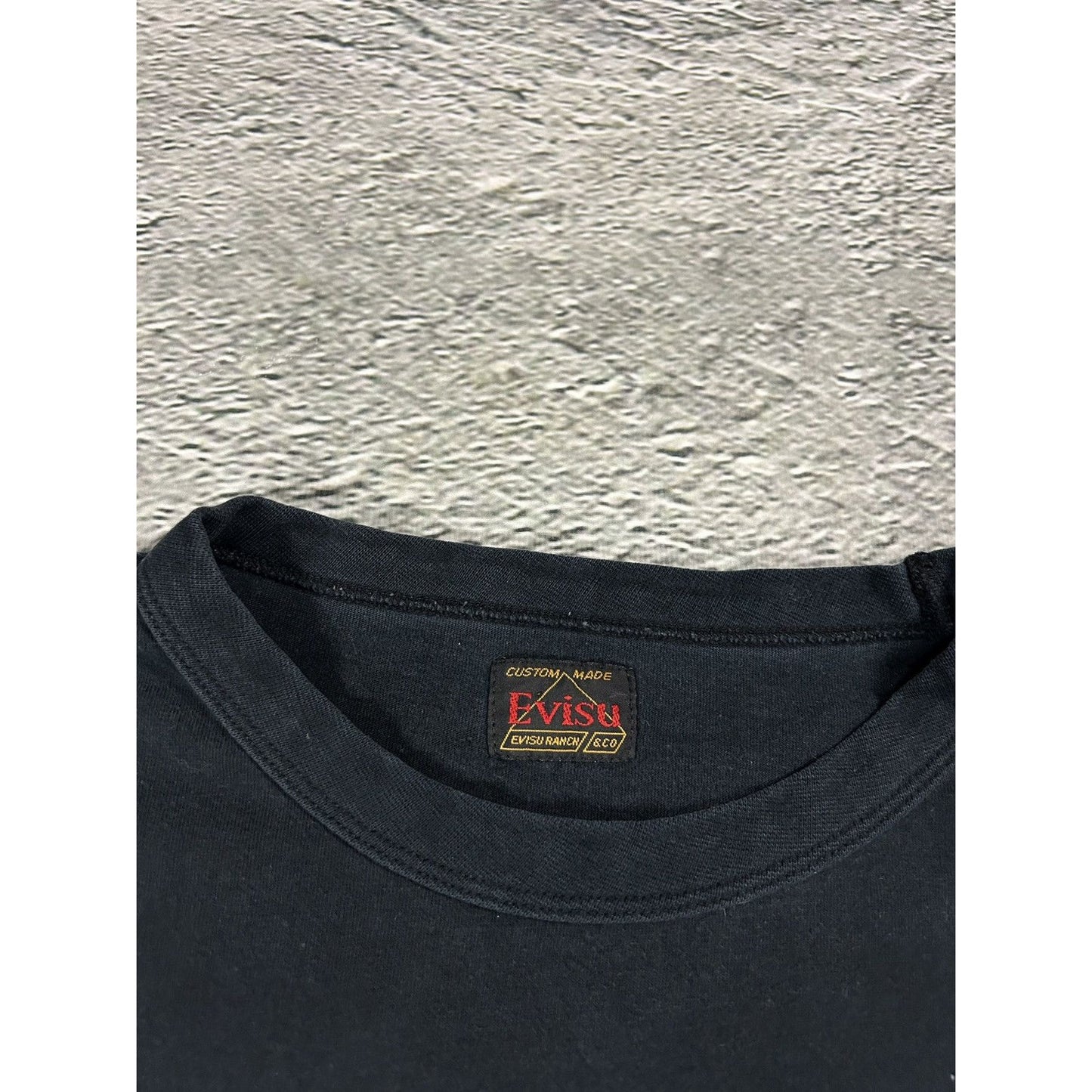 Evisu t-shirt vintage big logo seagull EU ED black pink