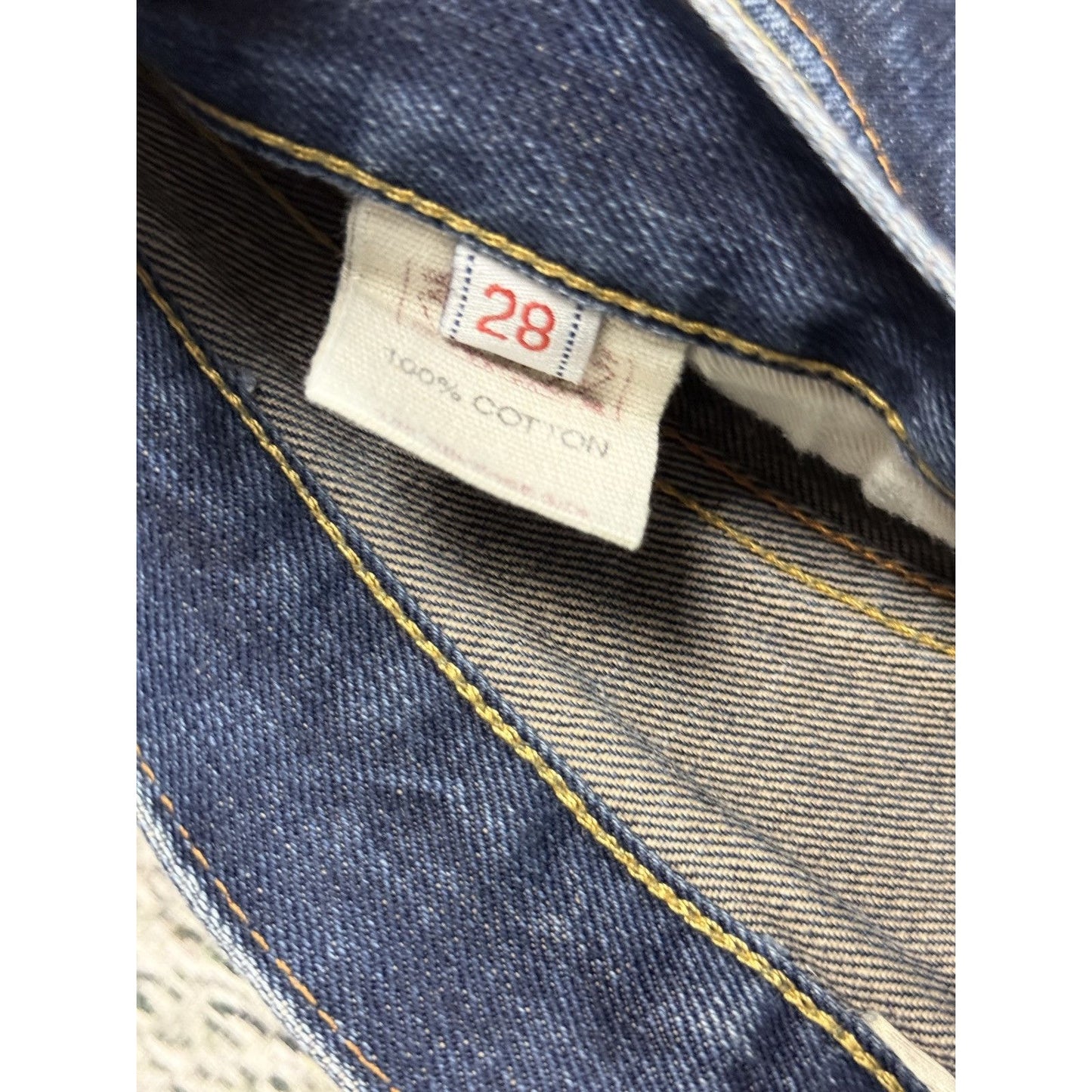 Evisu jeans daicock big logo black selvedge denim