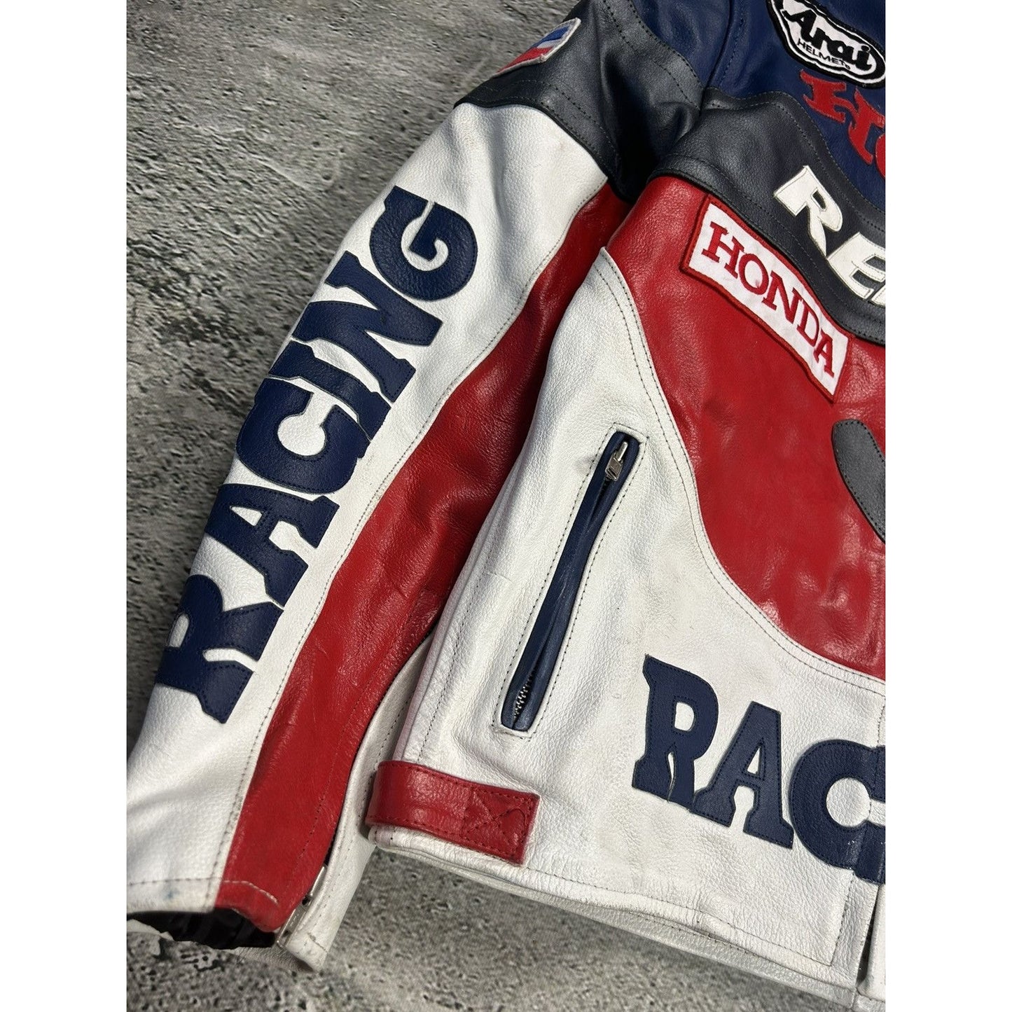 Honda REPSOL Racing Leather Jacket vintage Y2K big logo