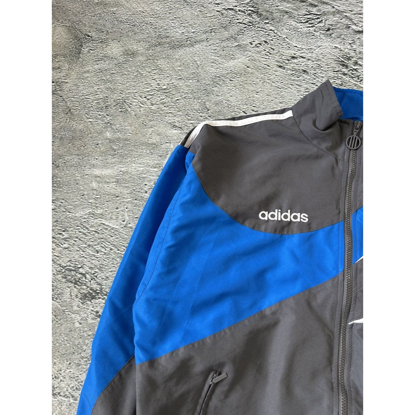 Adidas track suit vintage grey nylon track pants drill