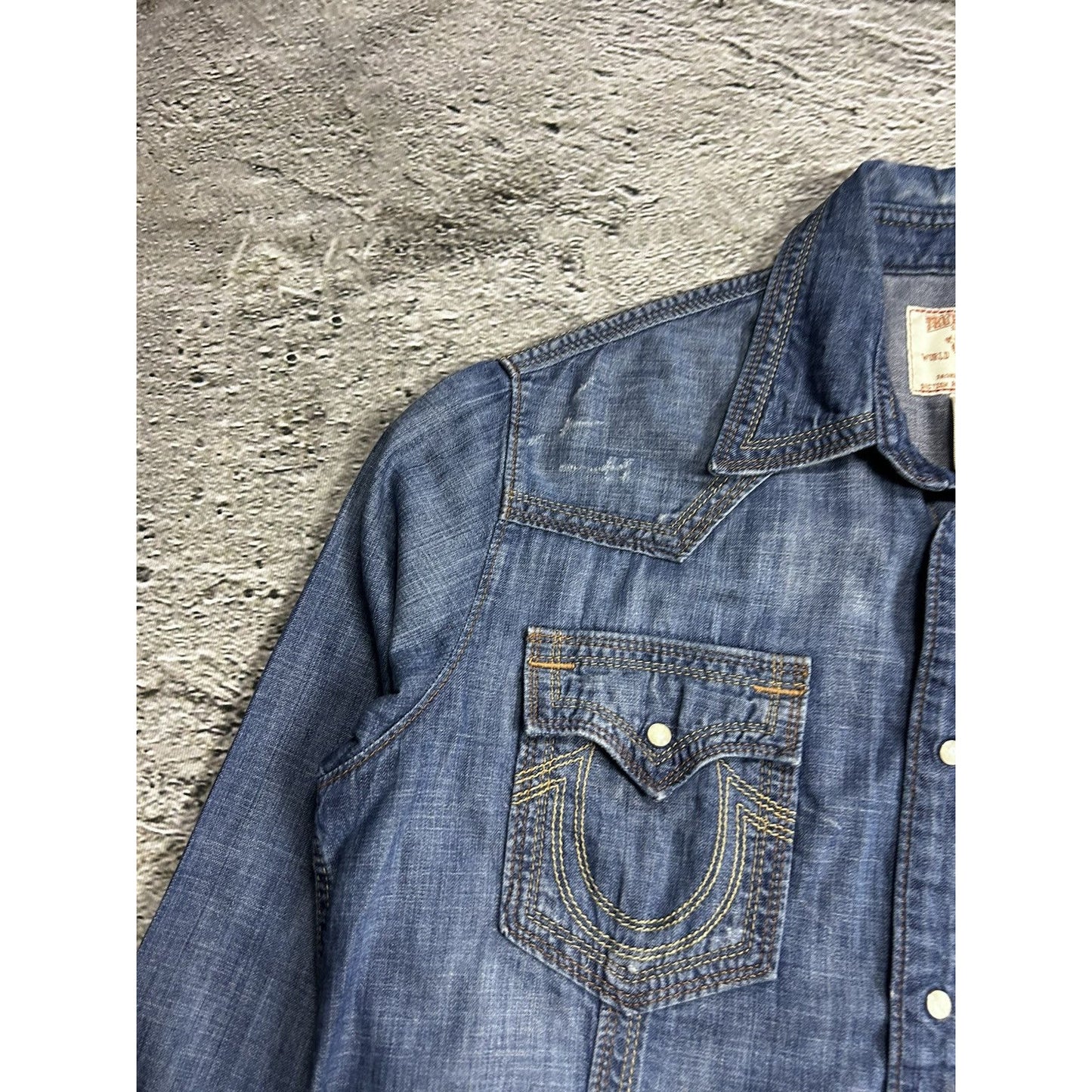 True Religion denim shirt button up Y2K