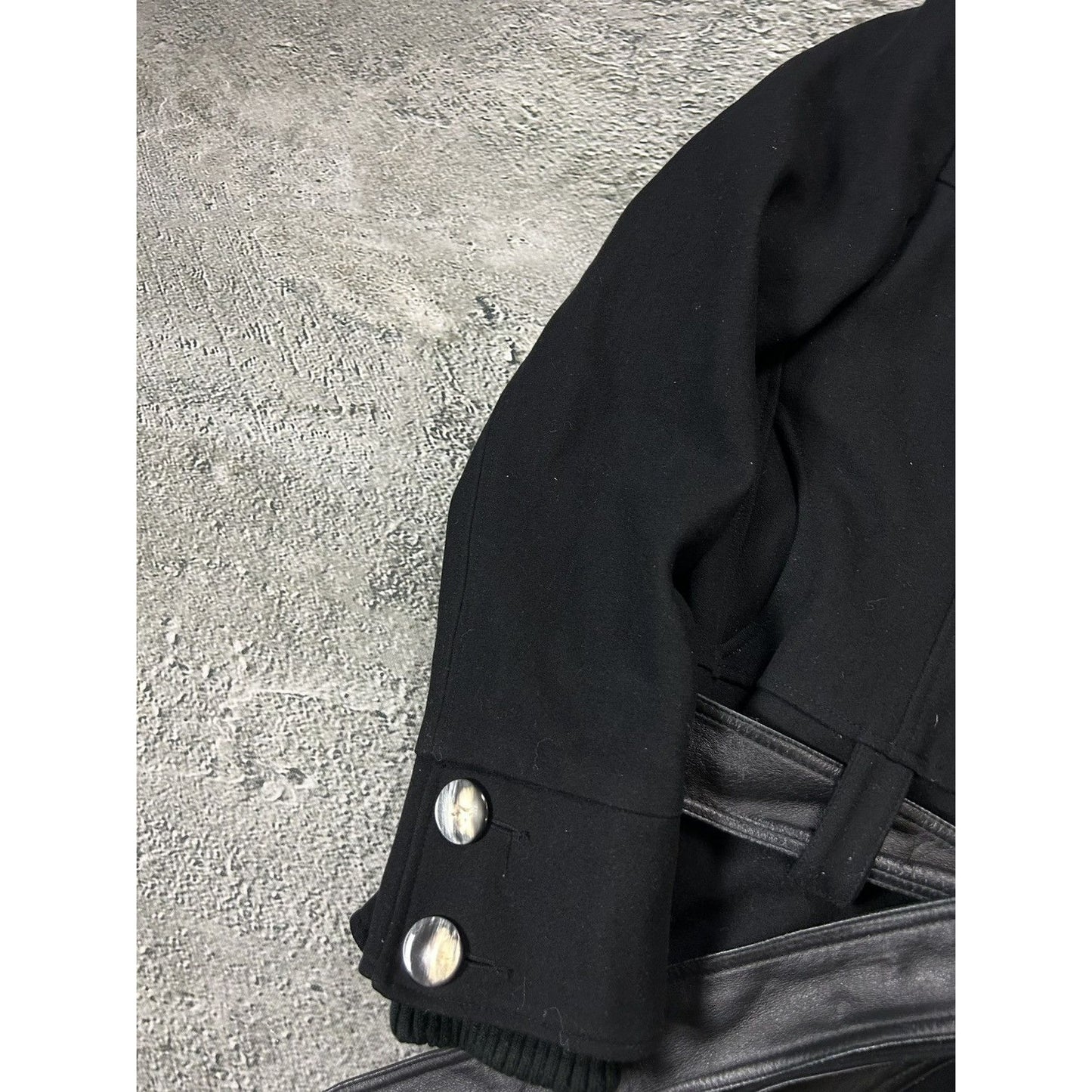 Minus coat black wool viscose leather