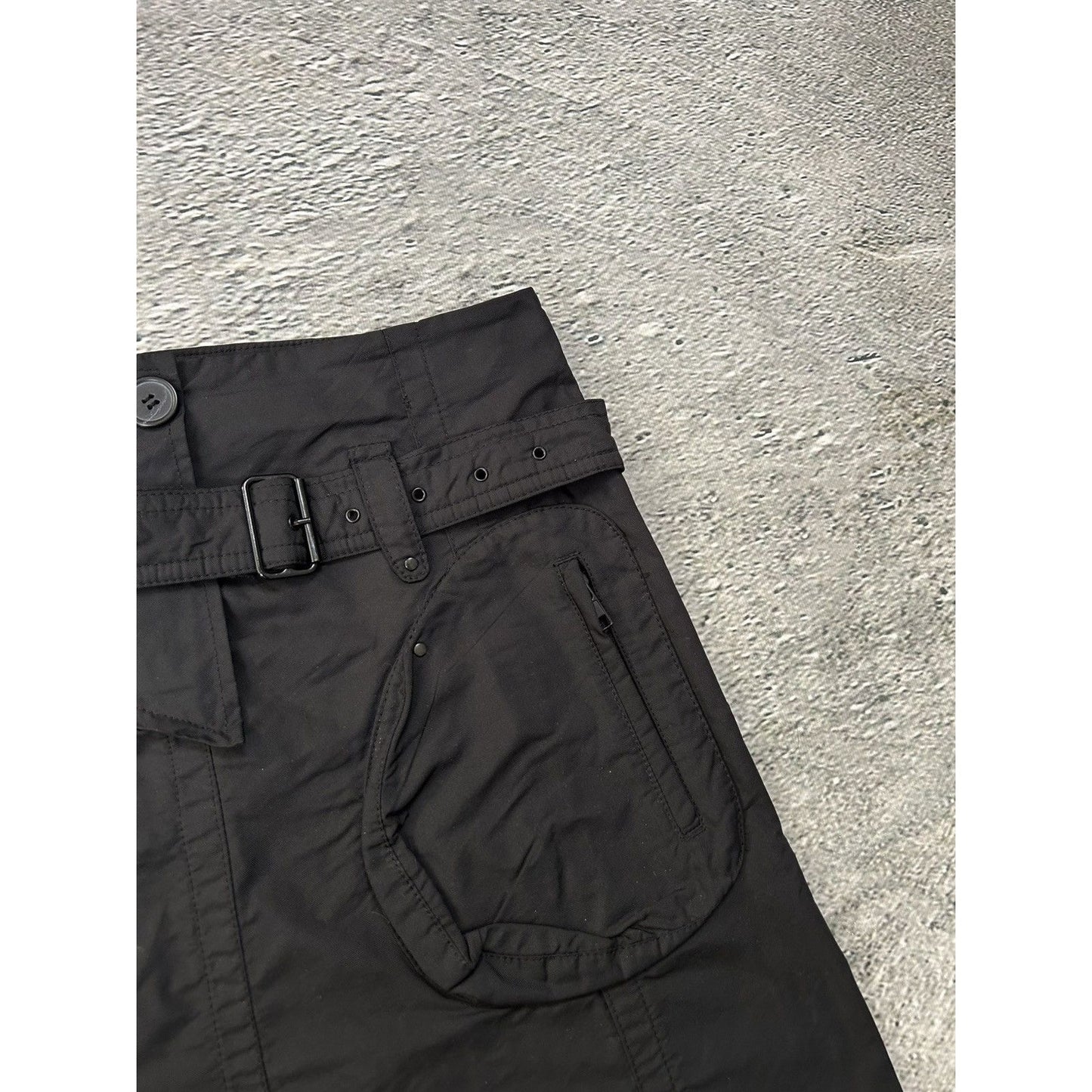 Japanese IKKS black skirt cargo multi pocket