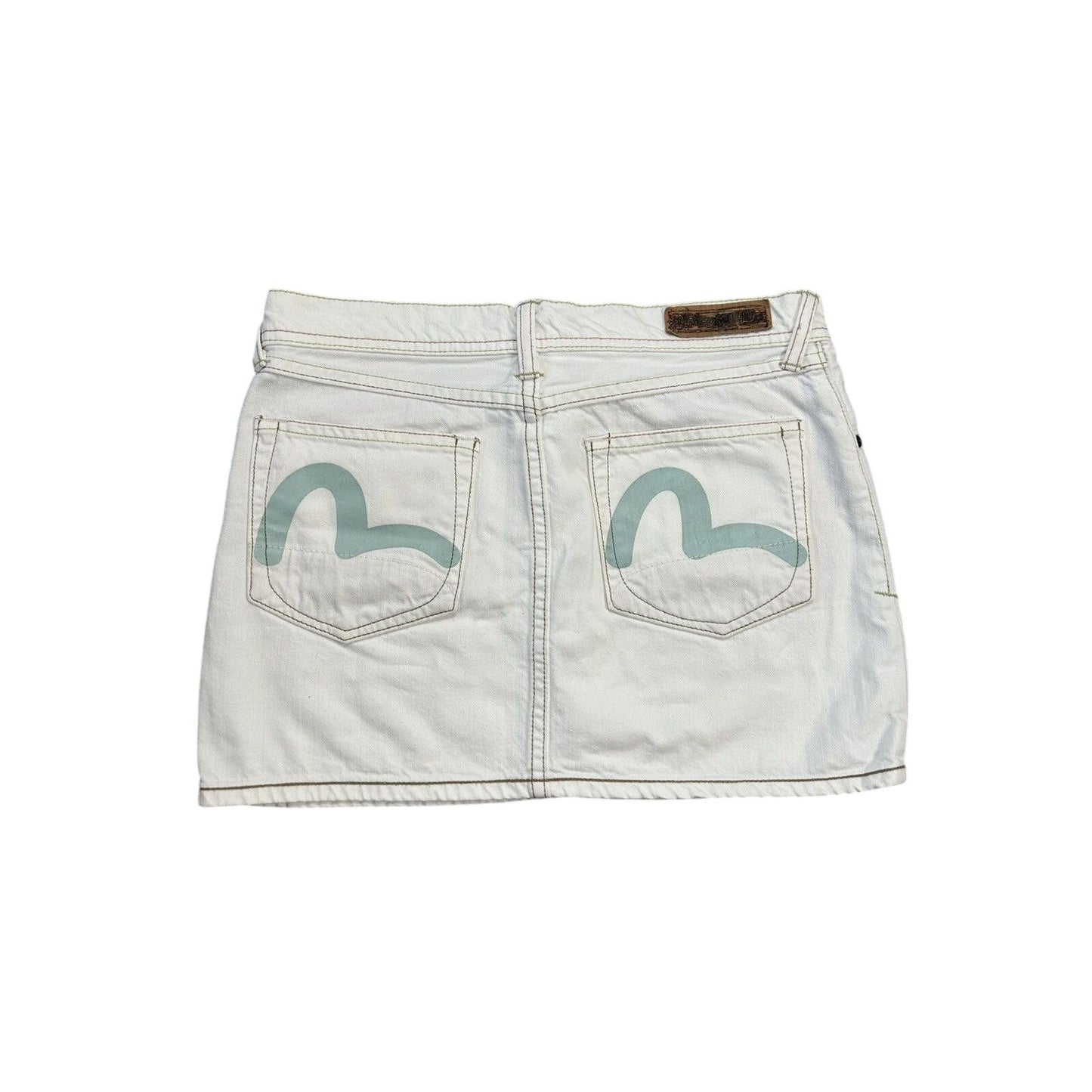 Evisu x Puma vintage white skirt mint seagulls Y2K