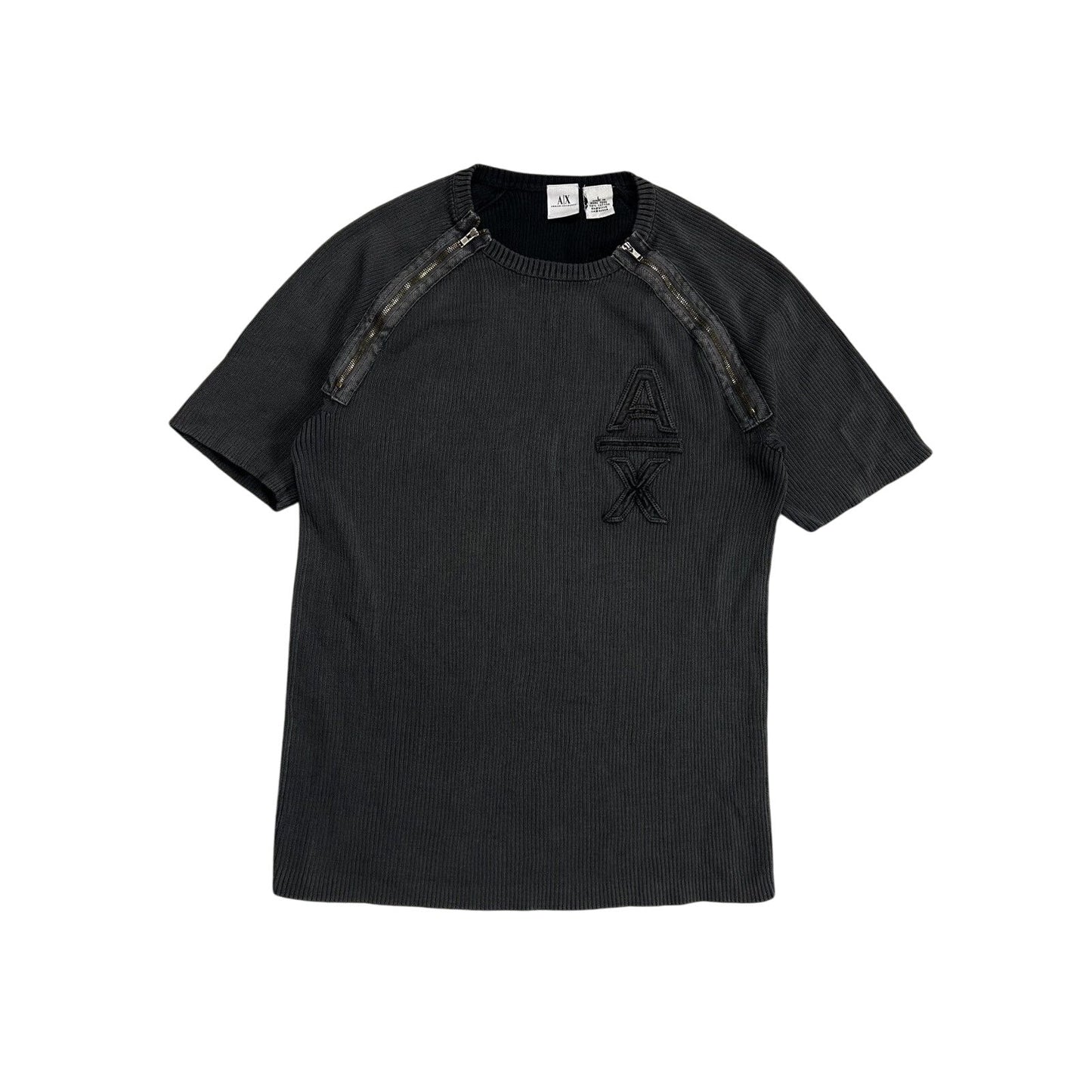 Armani Exchange grey T-shirt with zippers opium swag Y2K AX