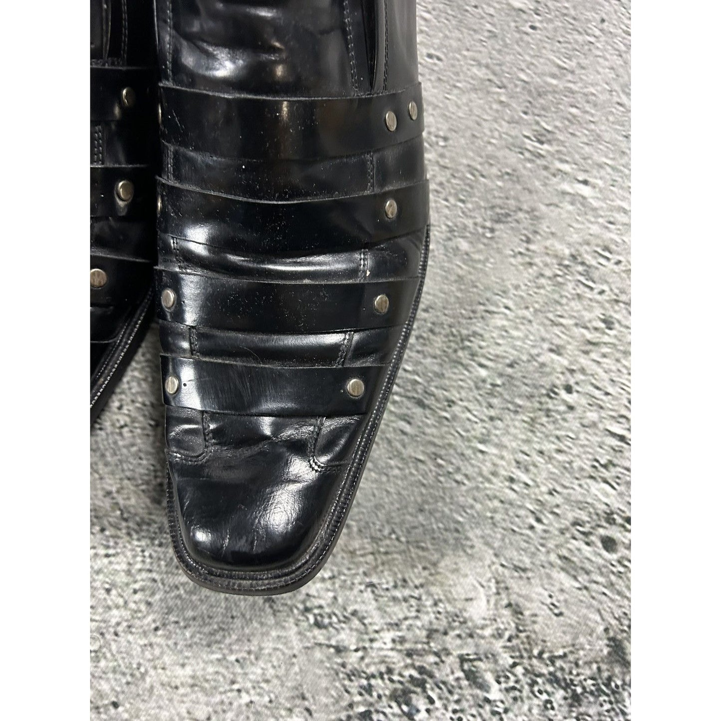 Lagerfeld black studded leather shoes