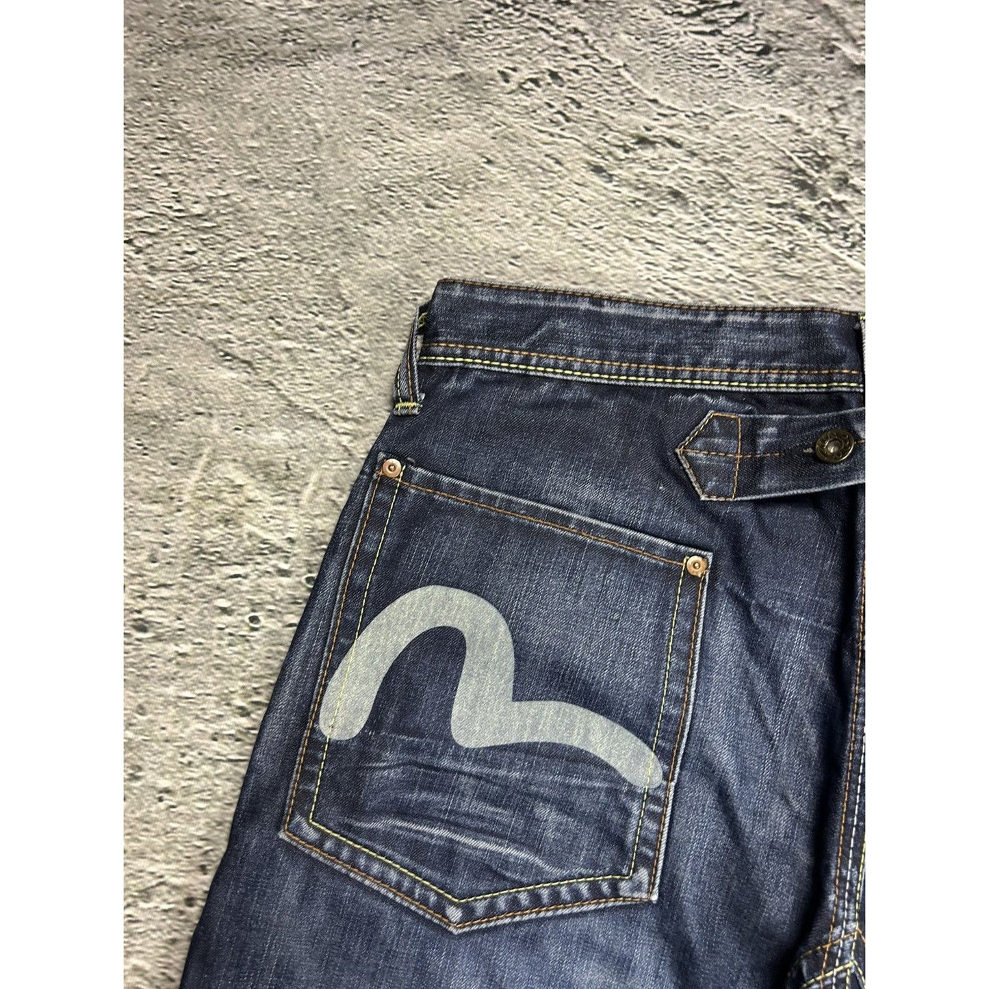 Evisu EU ED jeans vintage denim pants cargo navy blue Y2K