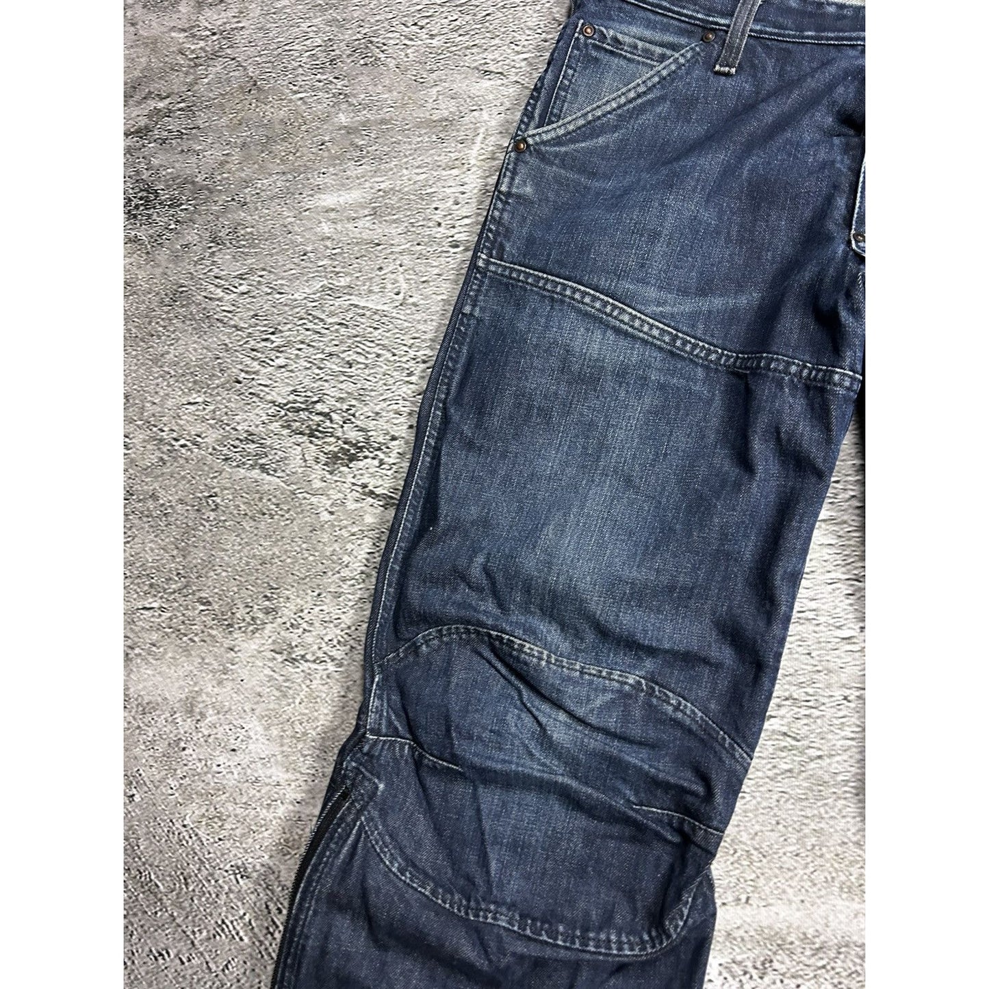 G Star Raw navy baggy jeans vintage bootcut flared reworked