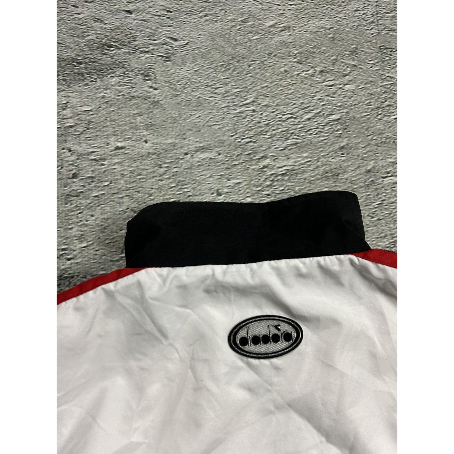 Diadora vintage Track Jacket black white red 90s