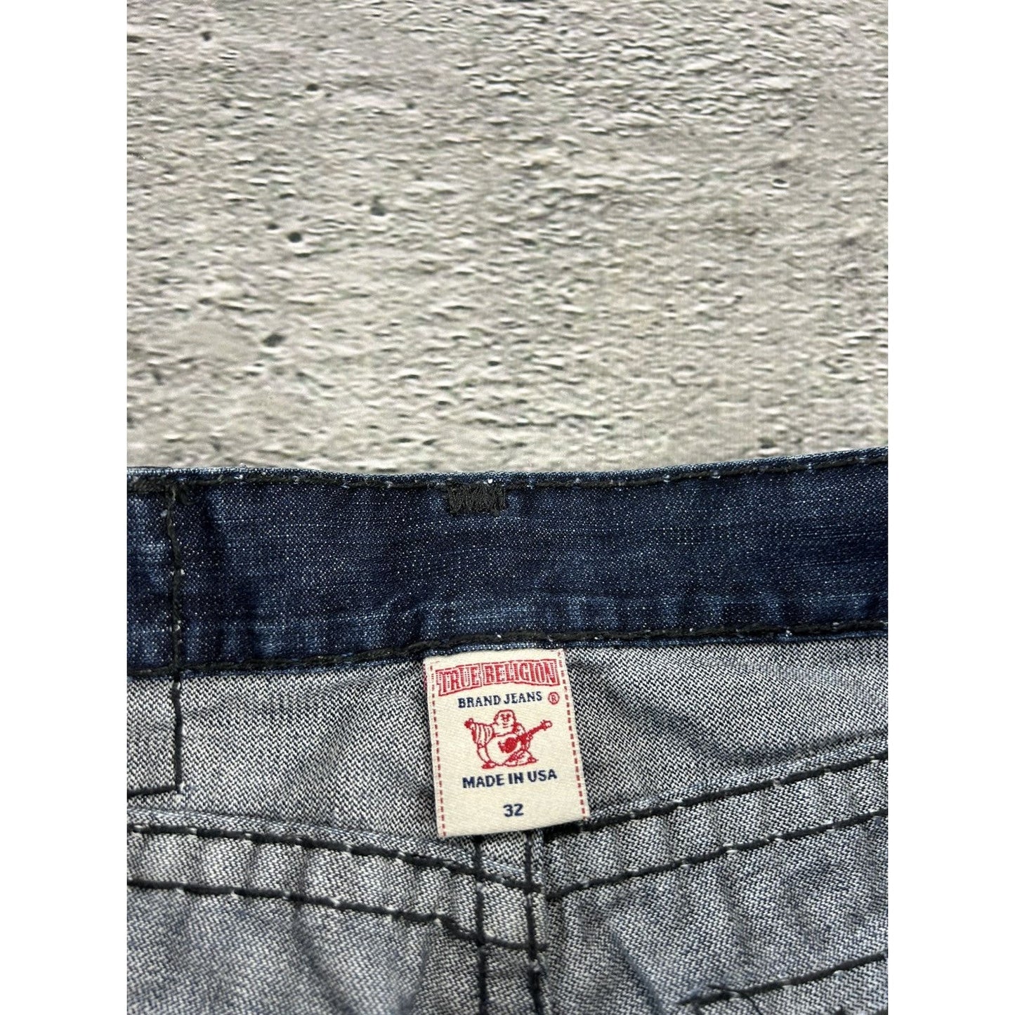 True Religion navy jeans black thick stitching Jack Big QT