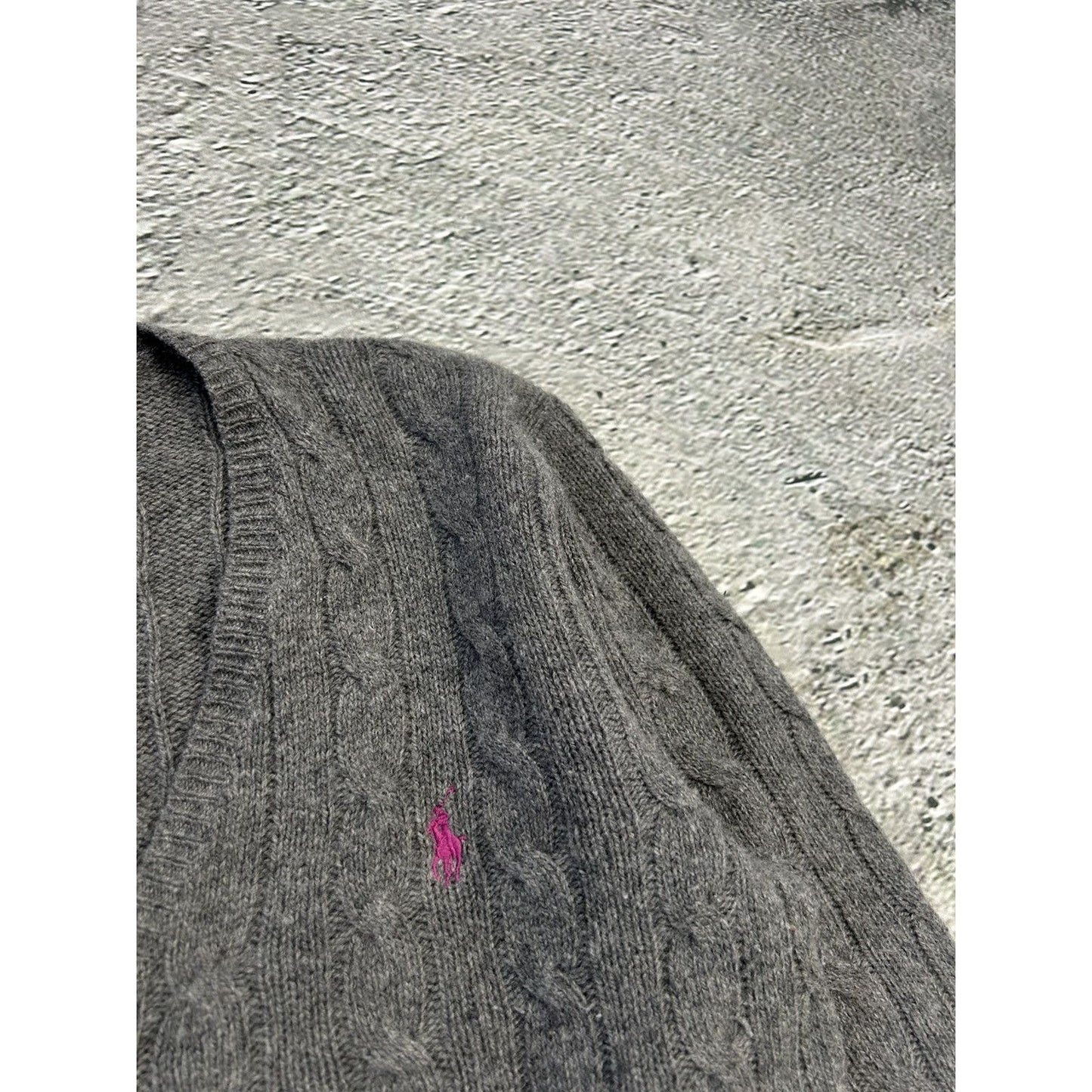 Polo Ralph Lauren grey wool cashmere sweater vintage knit