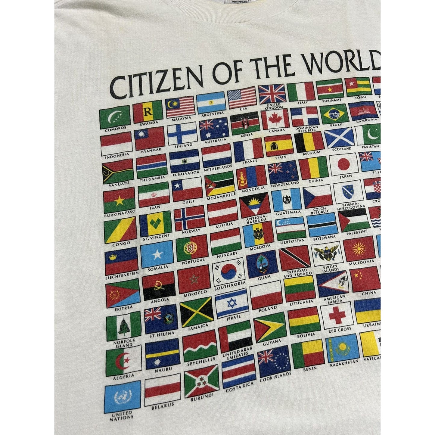Citizen Of The World Vintage T-Shirt flags single stitch 90s