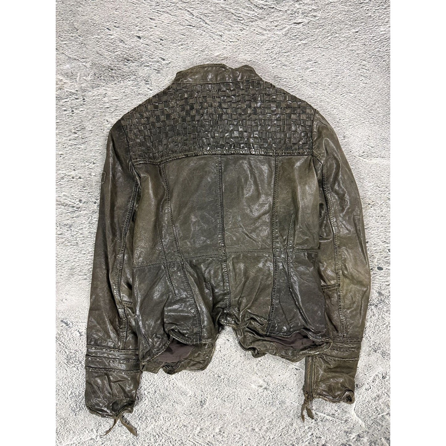 Tigha leather jacket brown vintage avant garde