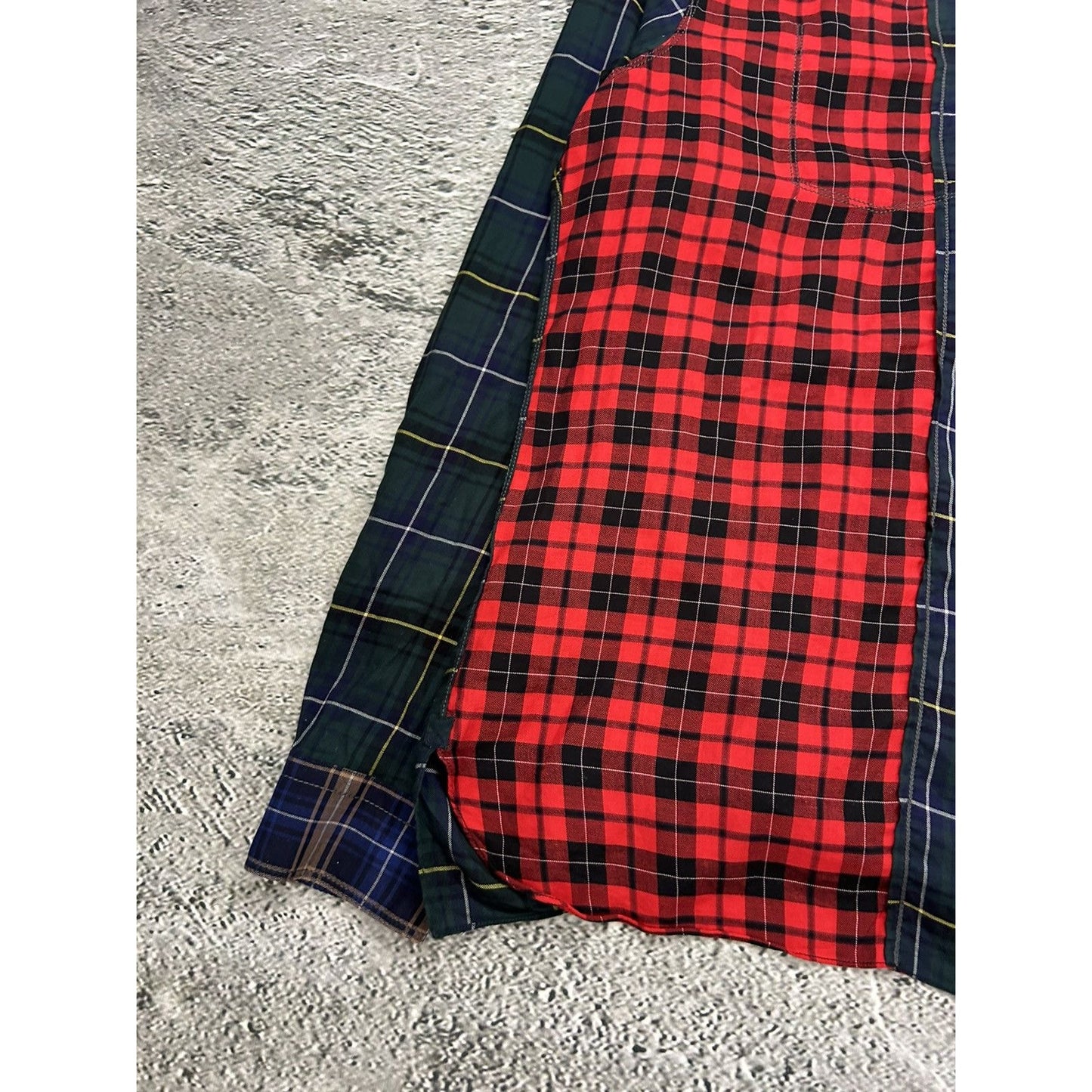 Lanvin shirt patchwork plaid tartan button up flannel runway