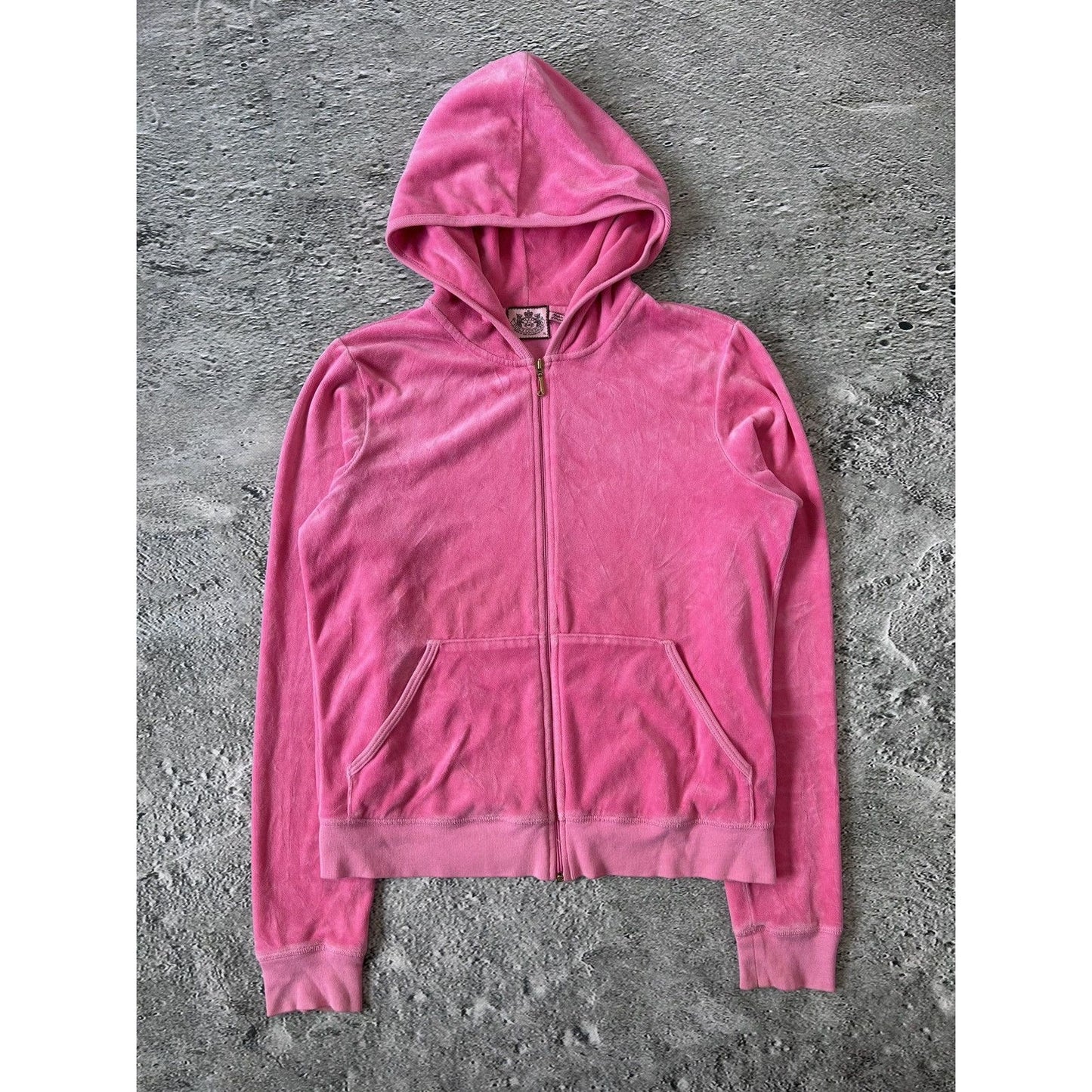 Juicy Couture vintage pink zip hoodie big logo Y2K