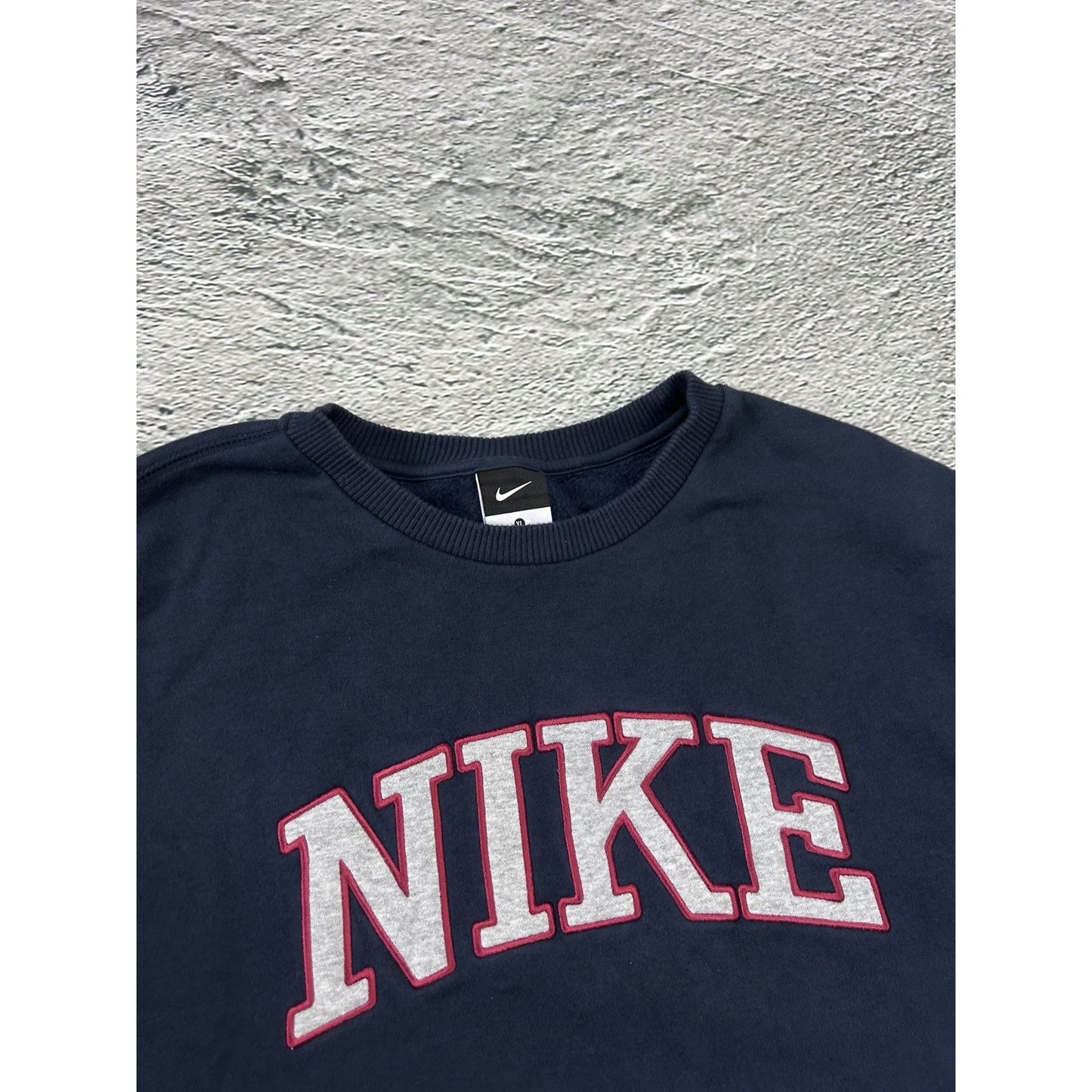 Nike crewneck navy big logo spell out vintage style navy