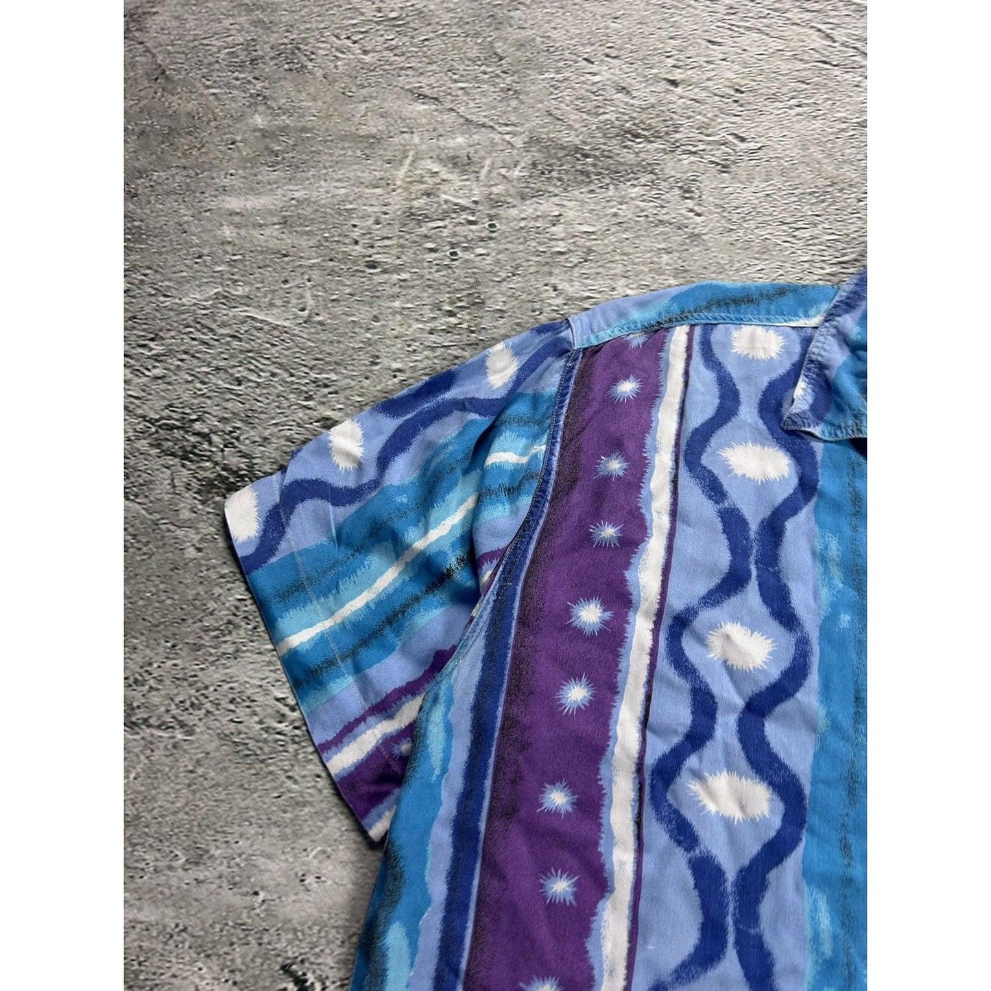 Hawaiian Shirt abstract vintage blue purple