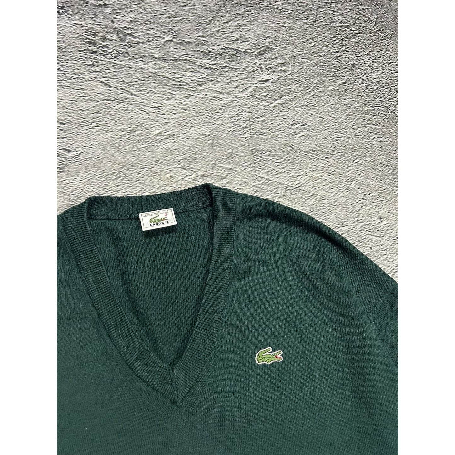 Lacoste sweater wool vintage green small logo