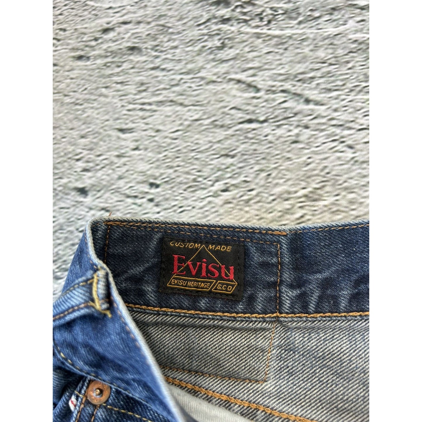 Evisu jeans vintage navy white seagulls selvedge