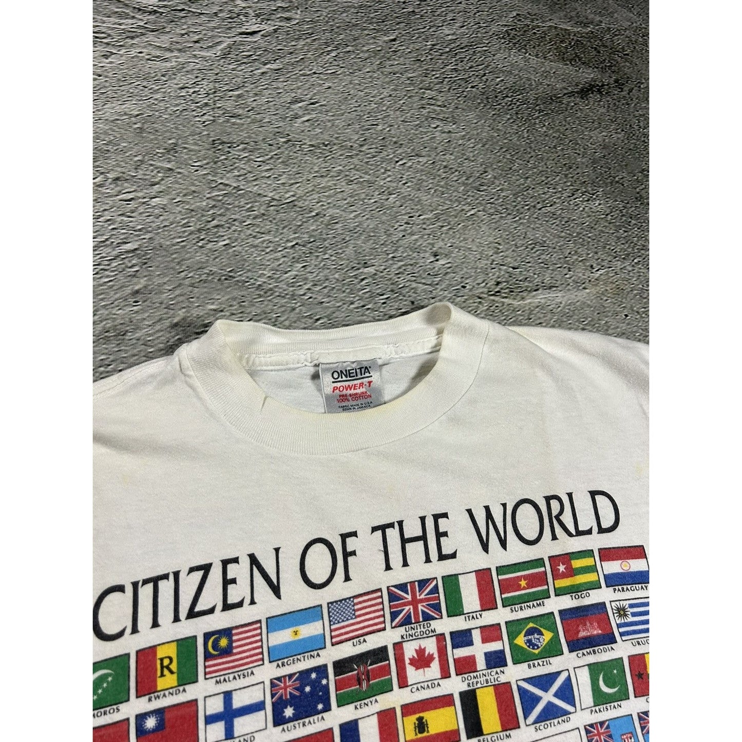 Citizen Of The World Vintage T-Shirt flags single stitch 90s