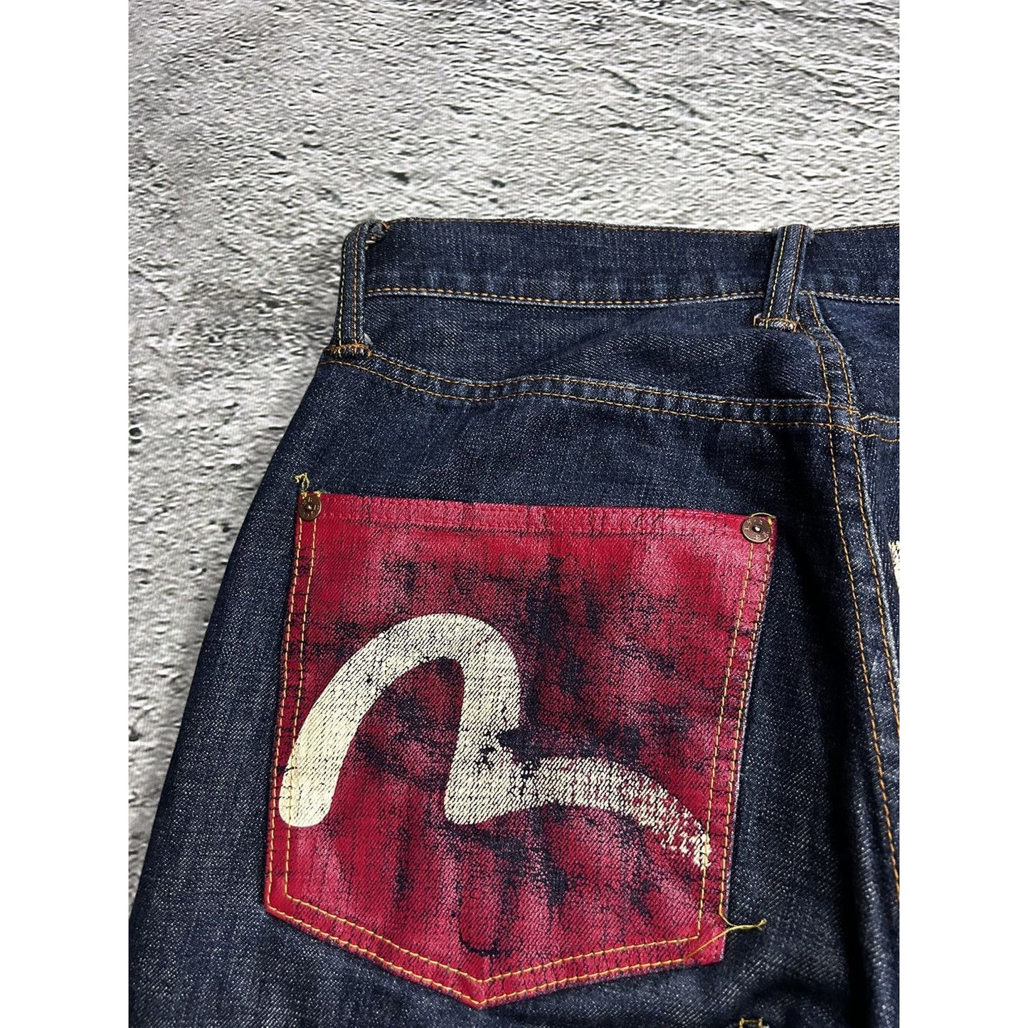 Evisu multipocket jeans multicolor vintage selvedge denim