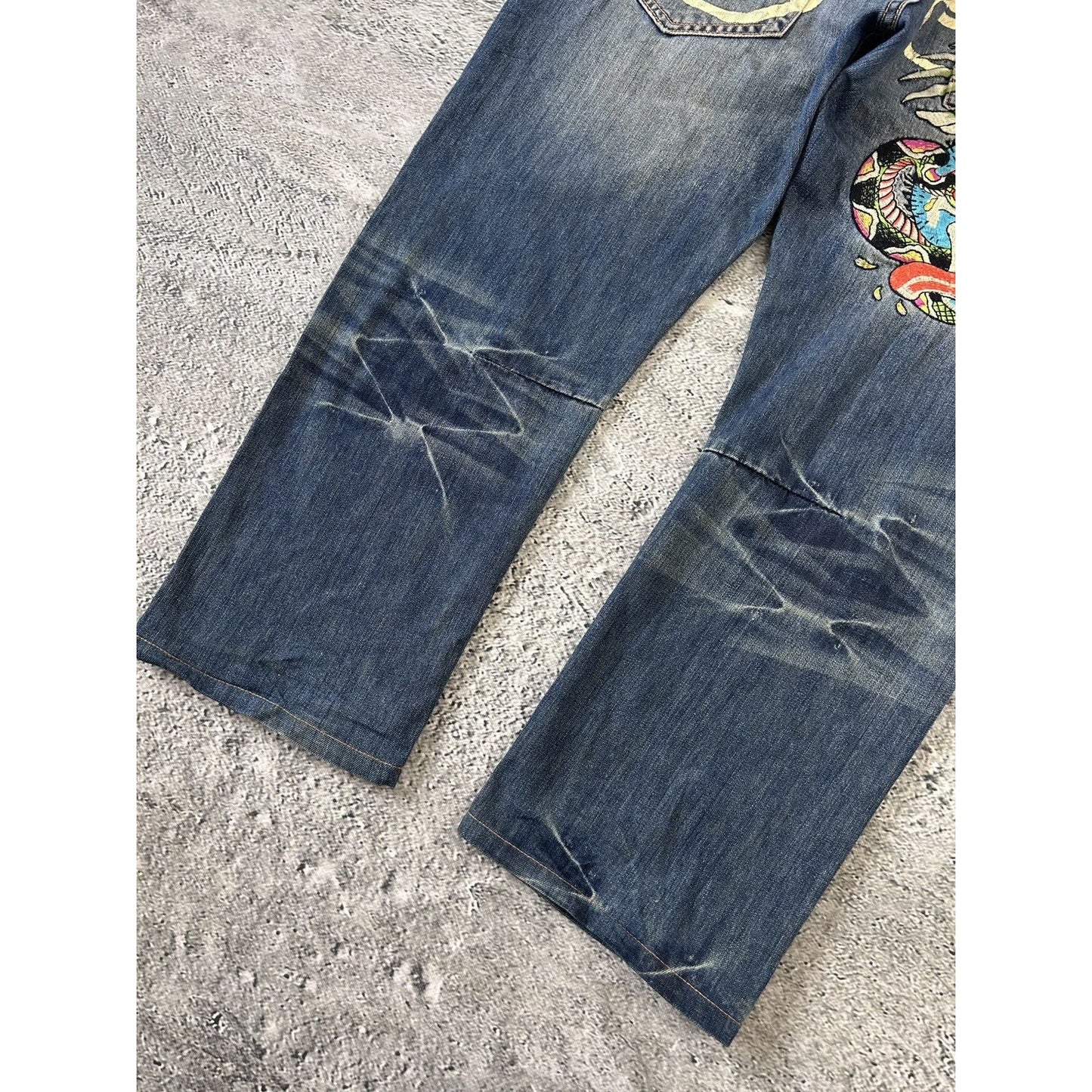 Ed Hardy Christian Audigier vintage jeans big logo pants