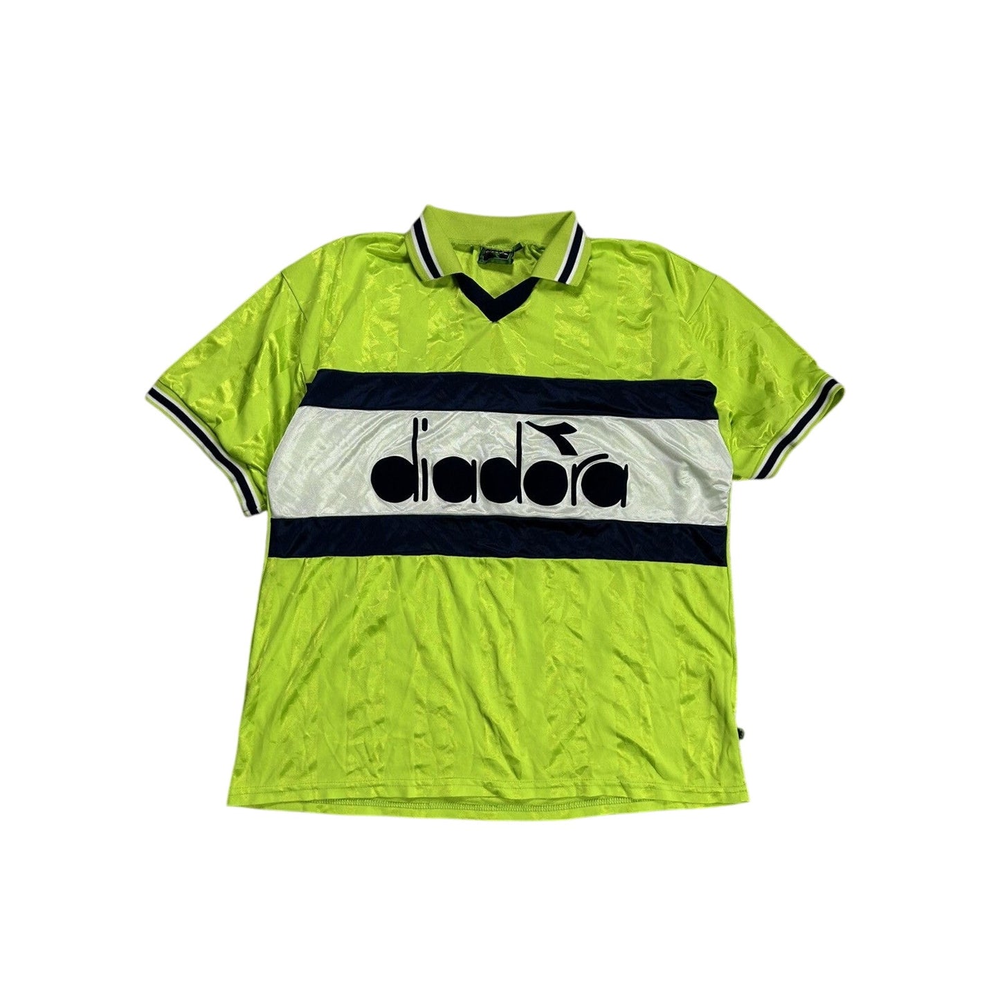Diadora vintage Jersey neon green 90s big logo