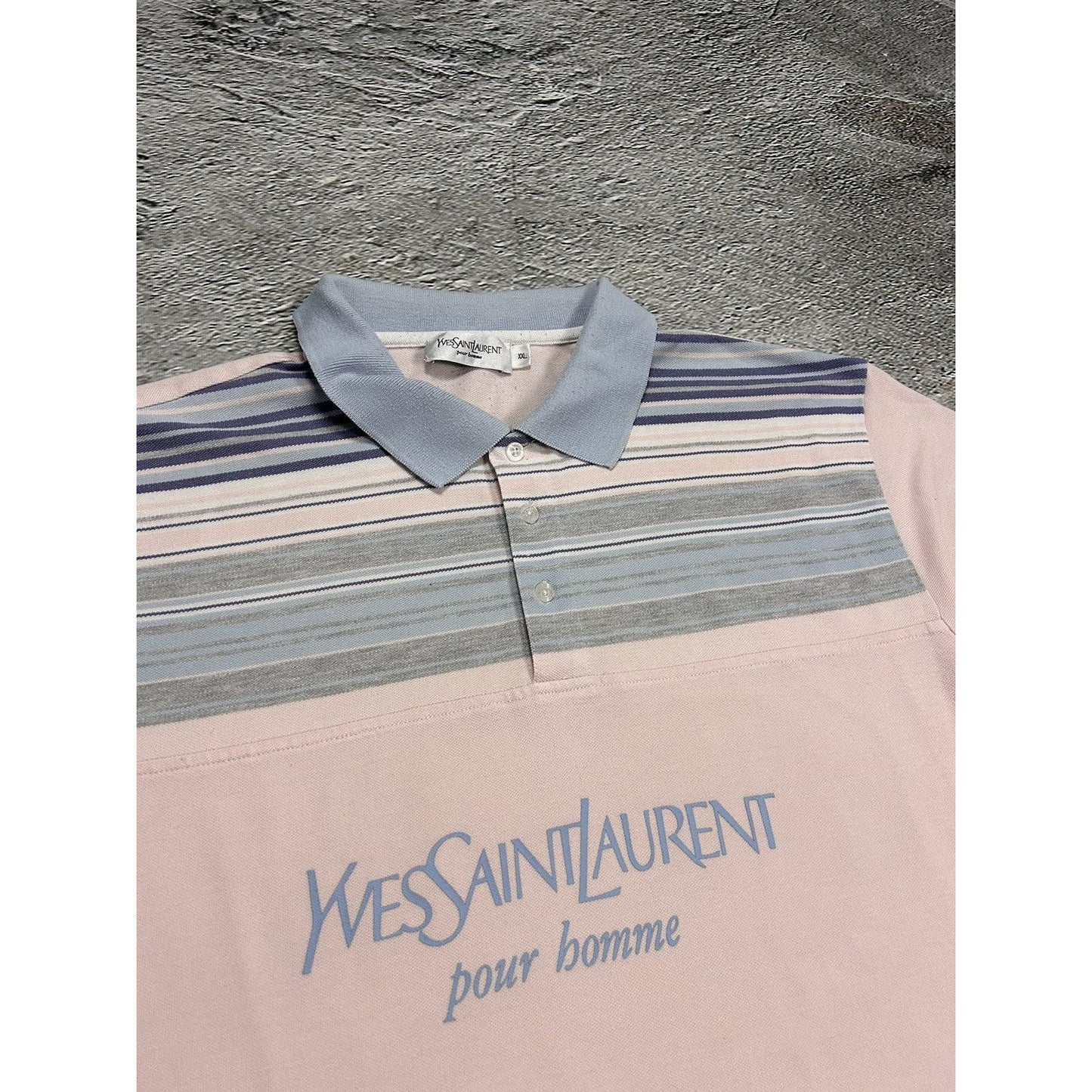90s Yves Saint Laurent vintage big logo spell out YSL polo