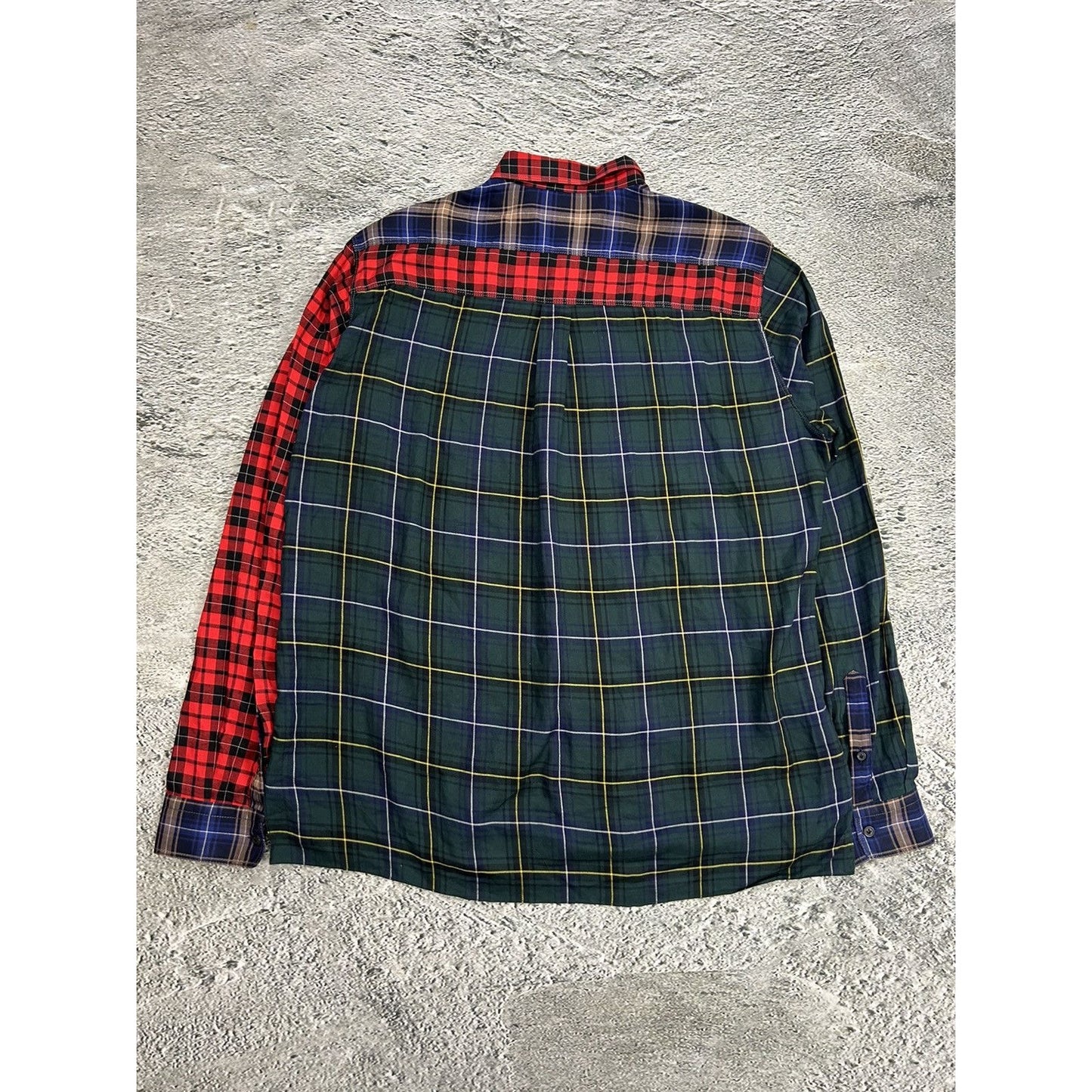 Lanvin shirt patchwork plaid tartan button up flannel runway