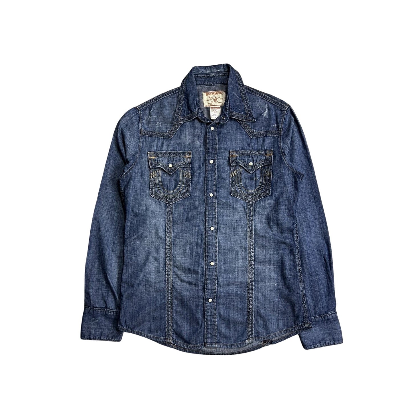 True Religion denim shirt button up Y2K