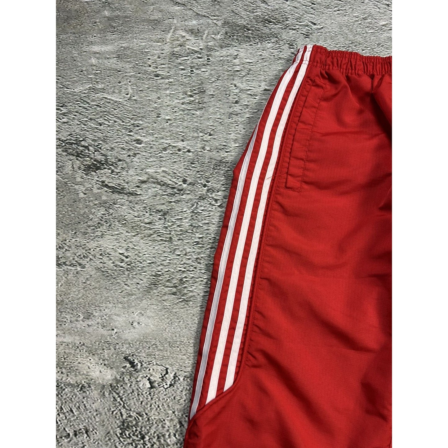 Adidas vintage red nylon track pants capri drill 90s Y2K
