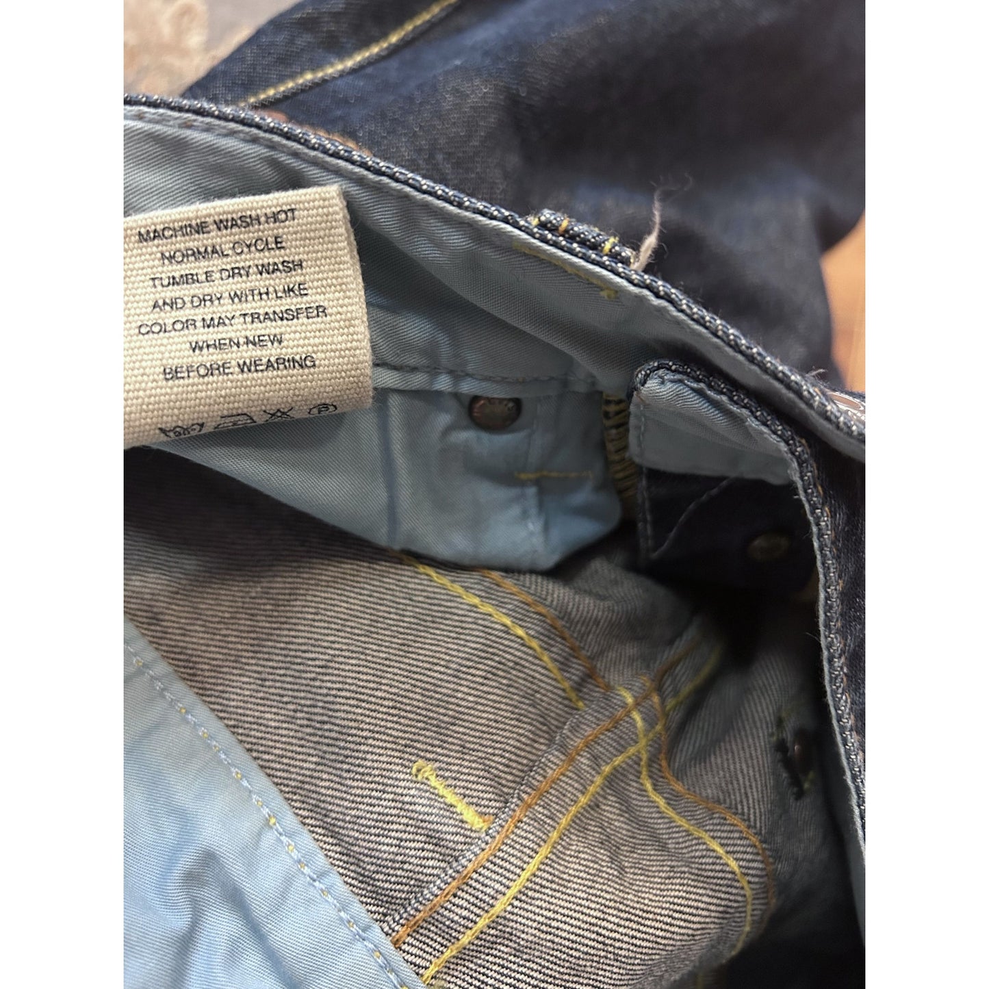 Evisu jeans vintage navy denim light blue seagulls Y2K